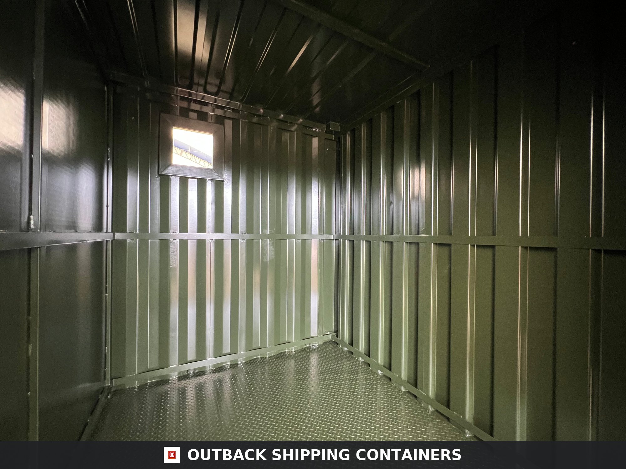 20 ft Modified Shipping Container Conversion 20X8FT for Sale — Door and Entry Detail CD-968 20 ft Modified Shipping Container Conversion — Sound Chamber — angle 7