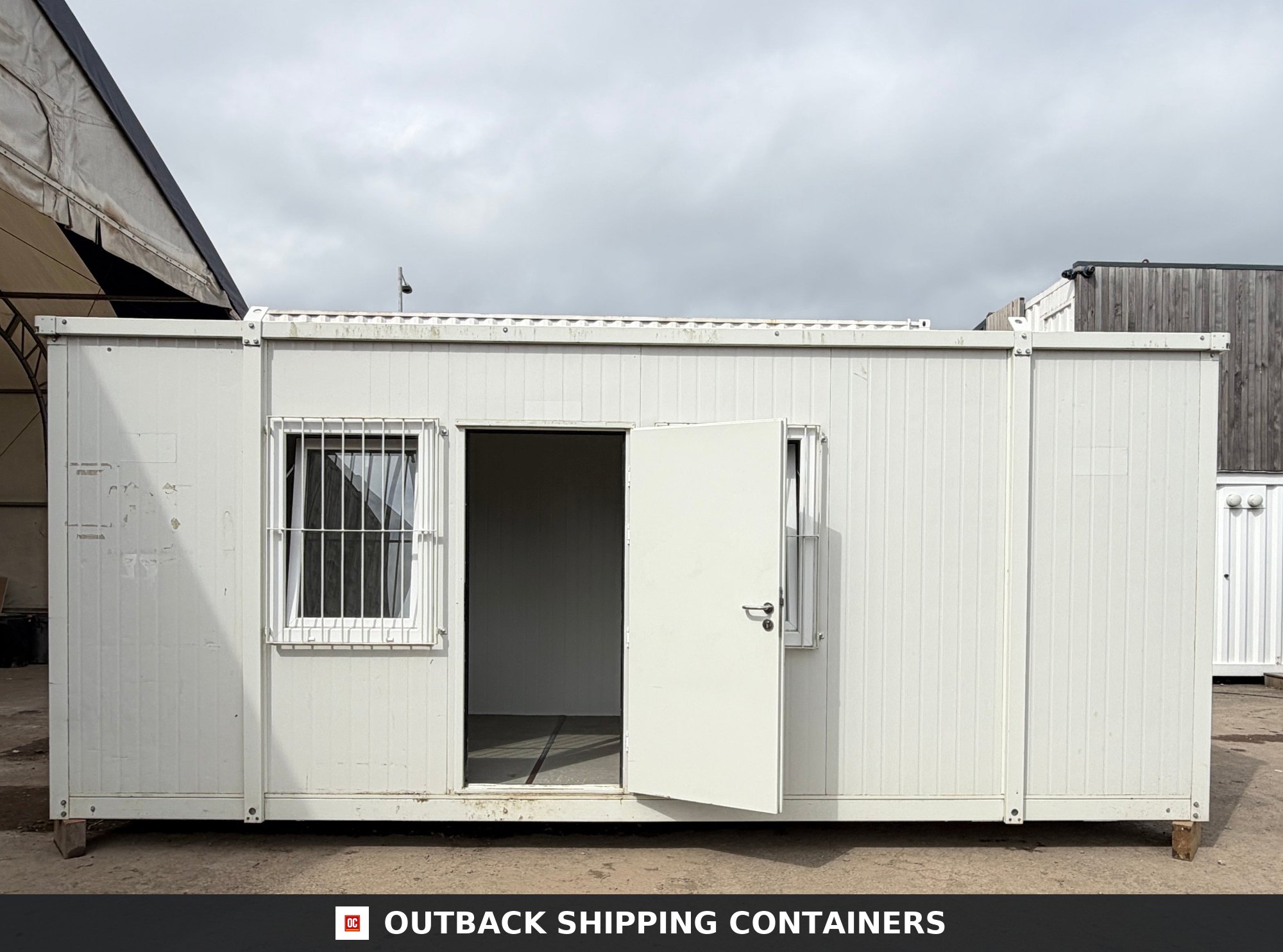 20x7.5ft for Sale — Door and Entry Detail | Outback Shipping Containers 20x7.5ft — Office / Canteen — Building Site Accommodation — Portable Anti-Vandal Cabin - image 7