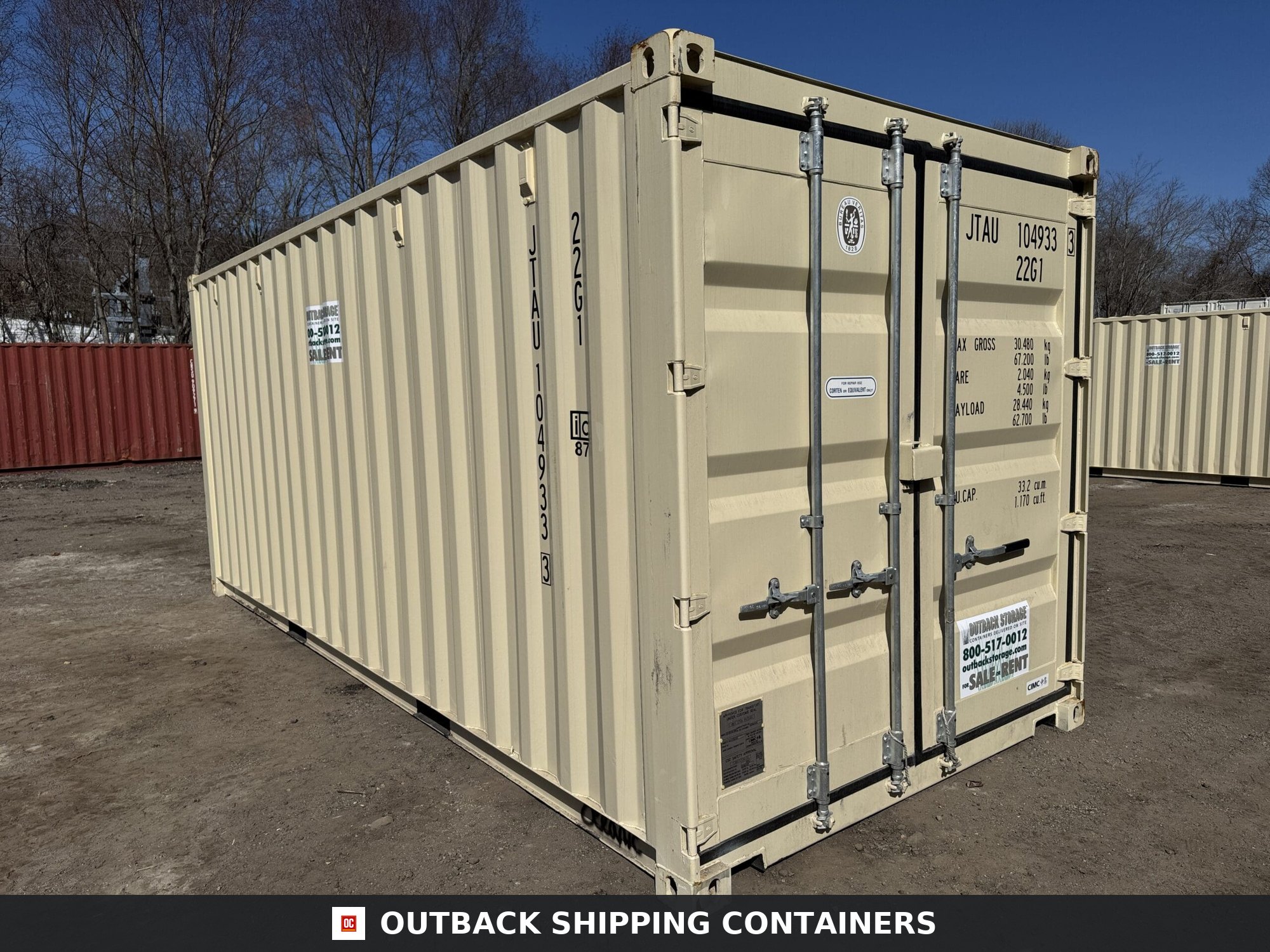 20ft New Shipping Container – Wind & Watertight – Beige — 20ft — new (image 1 of 12)