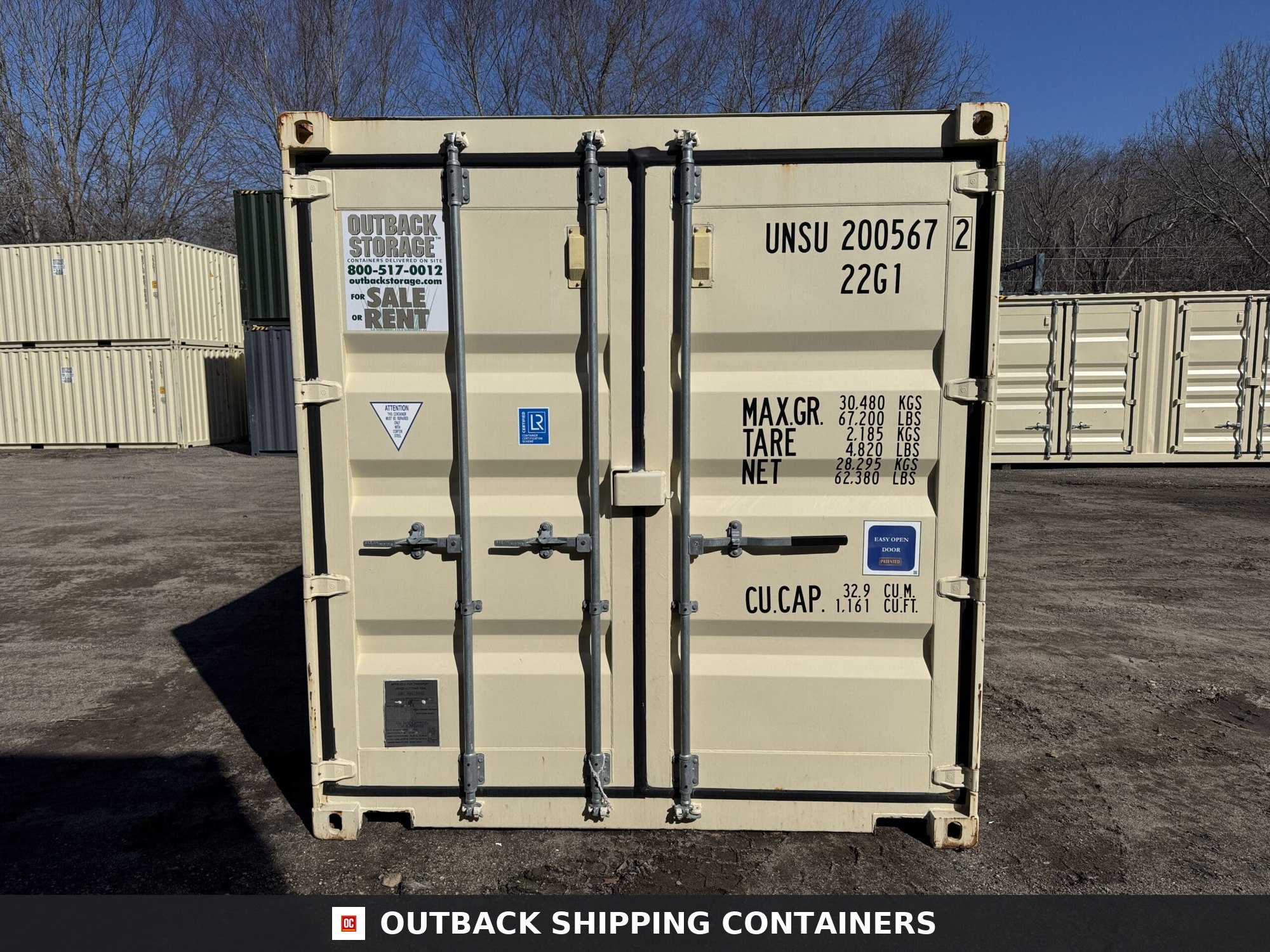 20ft Used Shipping Container – Wind & Watertight – Beige — 20ft — used (image 3 of 12)
