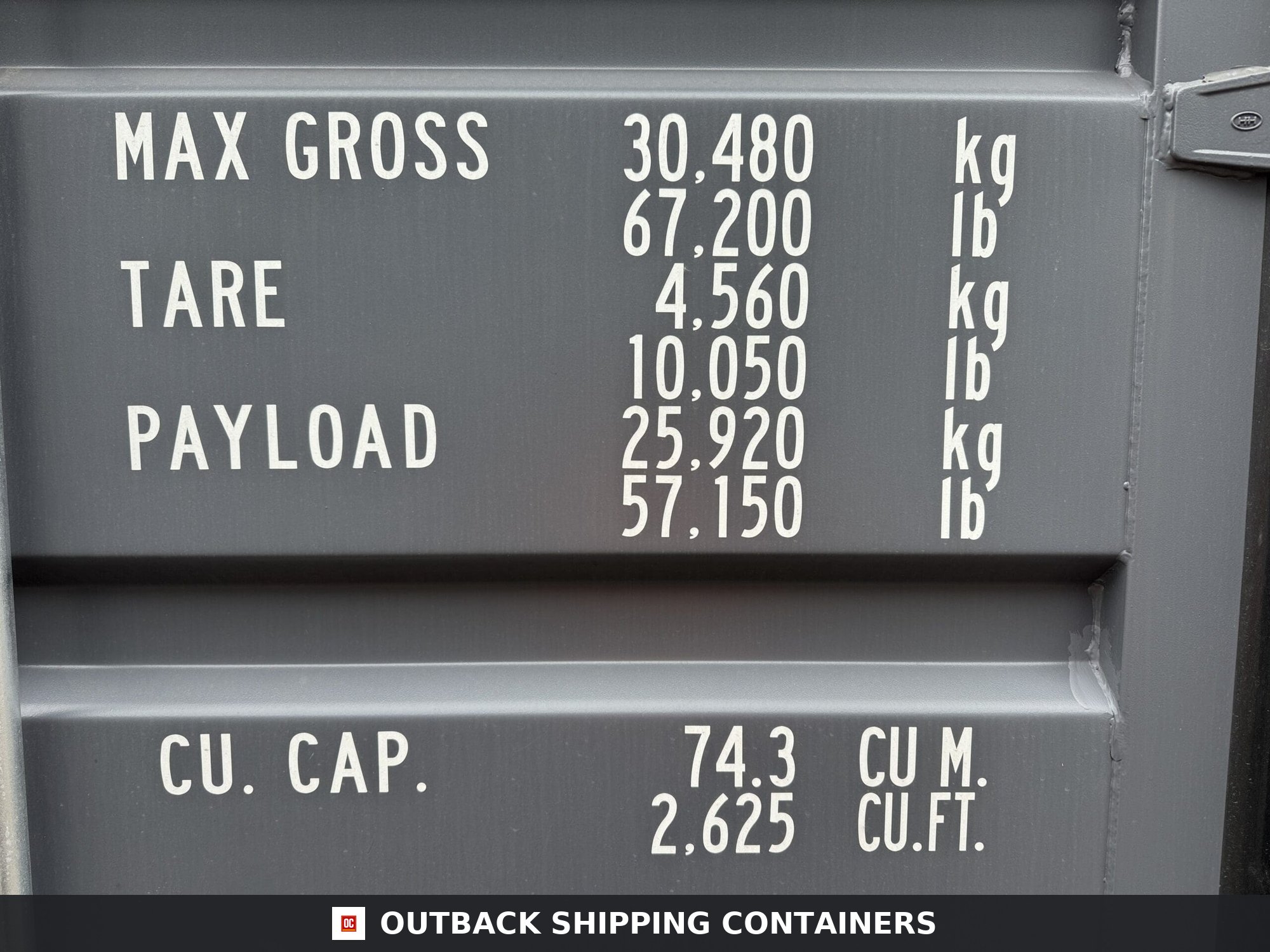 40ft New High Cube Shipping Container — Rear Exterior View | Outback Shipping Containers 2 3 14 40ft New High Cube Shipping Container – Wind & Watertight – Dk Gray — 40ft — new (image 4 of 12)