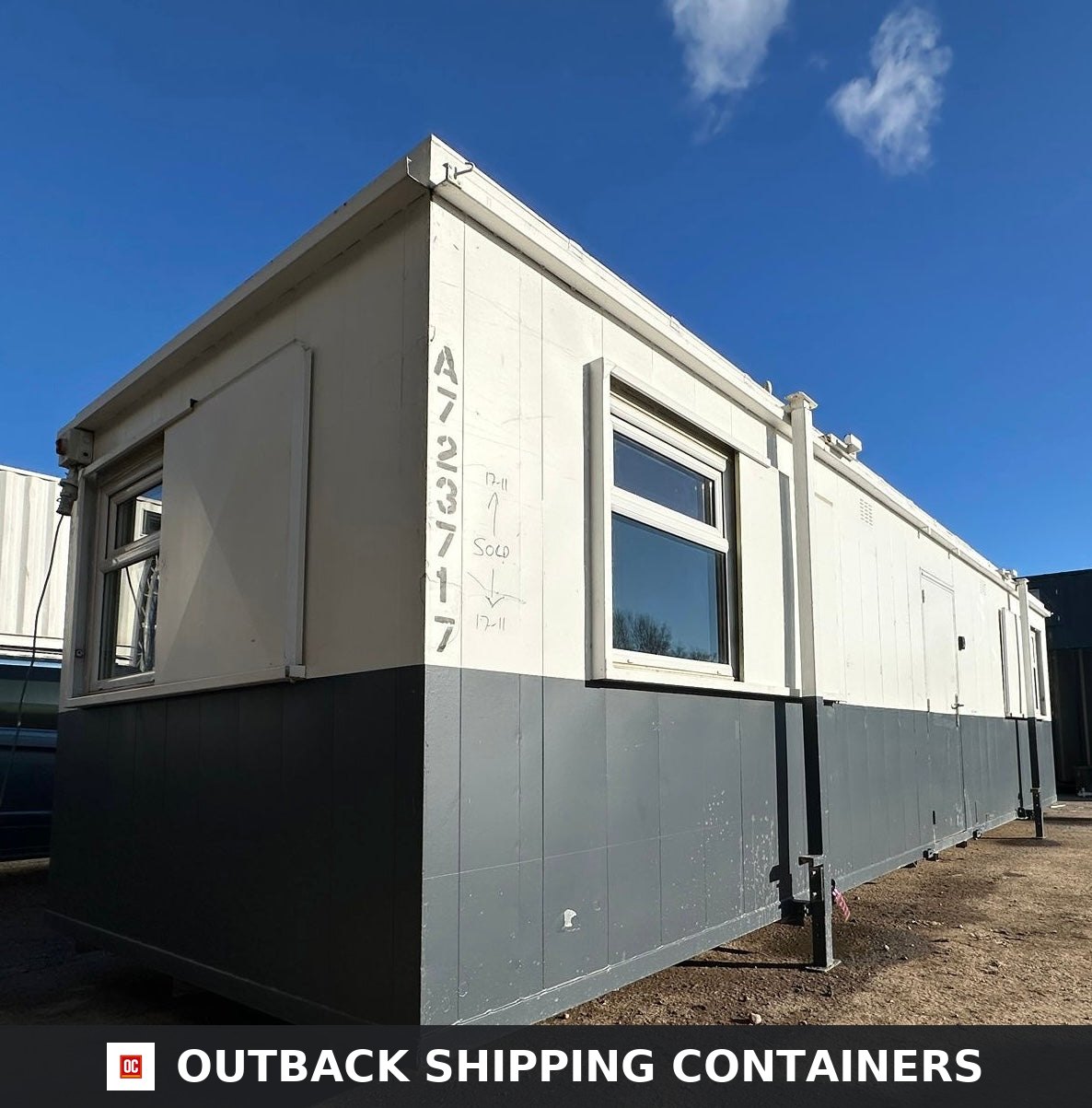 32x10ft for Sale — Rear Exterior View | Outback Shipping Containers 32x10ft — Canteen / Office — Building Site Accommodation — Portable Anti-Vandal - image 3