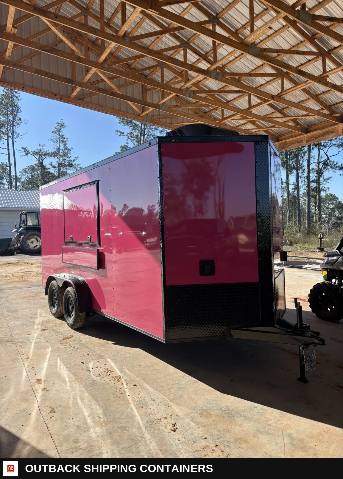 7x16TA Coast to Coast Concession Trailer Pink Blackout Package for sale — front exterior view