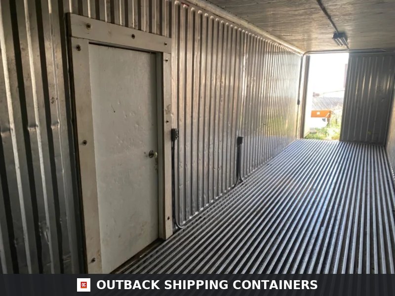 Used 40ft Refrigerated Shipping Container for Sale — Three-Quarter Angle View Used 40ft Refrigerated Shipping Container – With Custom Side Door Access — 40ft refrigerated container (image 3 of 6)
