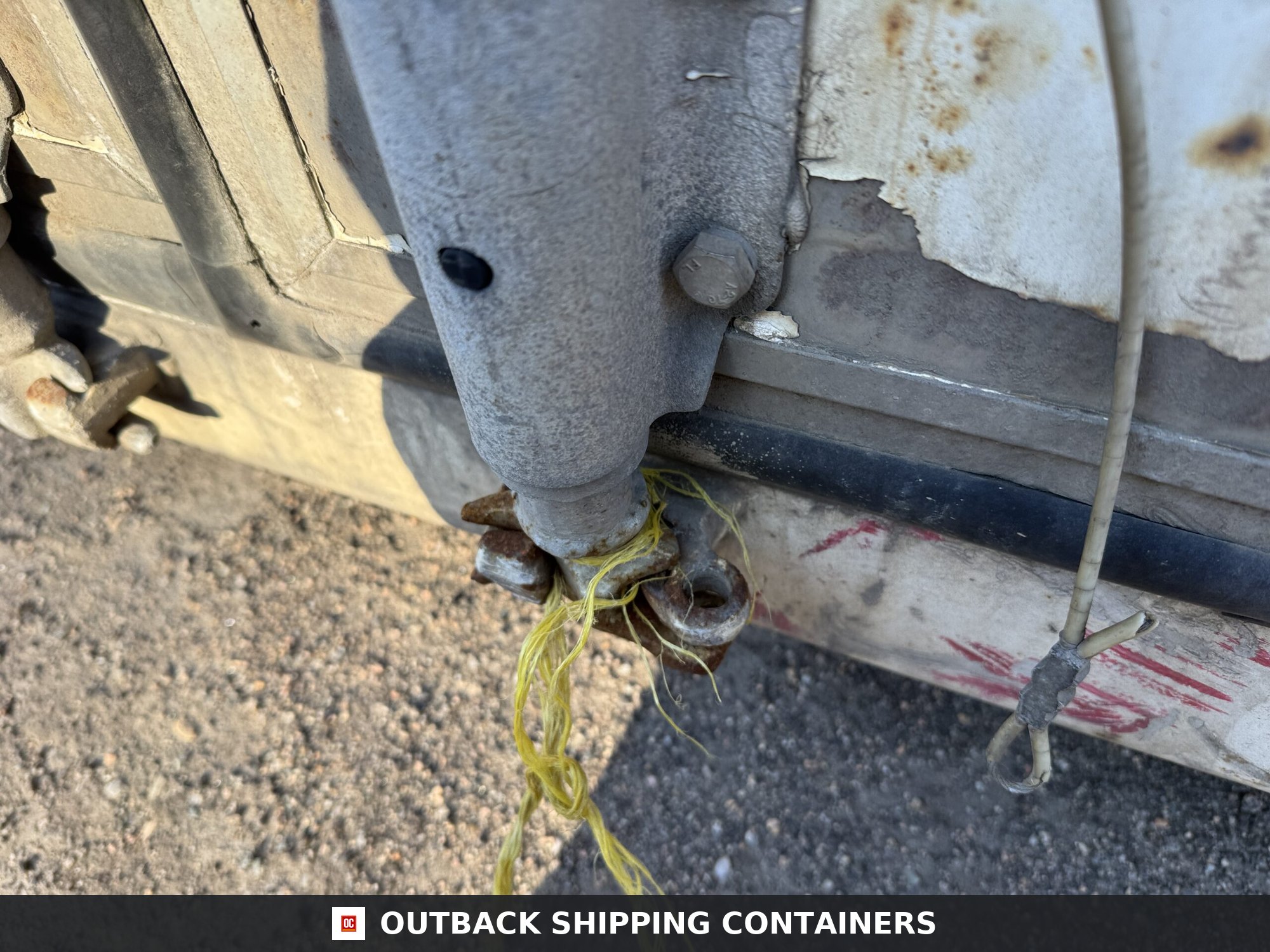 40ft As-Is High Cube Shipping Container — Rear Exterior View | Outback Shipping Containers 40ft As-Is High Cube Shipping Container – Wind & Watertight – White — 40ft — as_is (image 4 of 12)