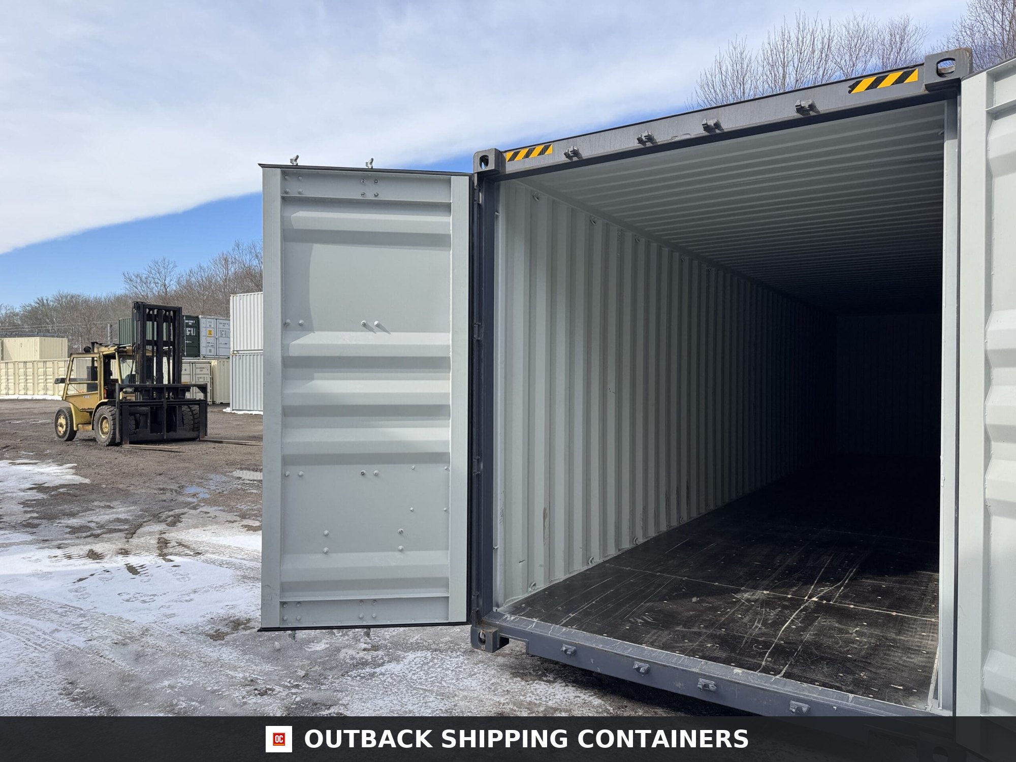 40ft New High Cube Shipping Container — Door and Entry Detail | Outback Shipping Containers 15 40ft New High Cube Shipping Container – Wind & Watertight – Dk Gray — 40ft — new (image 7 of 12)