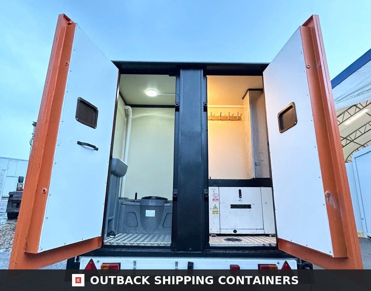 Groundhog Towable Mobile Welfare | Towable Toilet & Canteen | Self — Three-Quarter Angle Vie 3 Groundhog Towable Mobile Welfare | Towable Toilet & Canteen | Self contained Cabin | GP 360 | No 1342