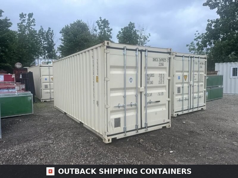 20ft Open Side Shipping Container for Sale — Side Profile View | Outback Shipping Containers 20ft Open Side Shipping Container – One Trip – With Side Doors product photo