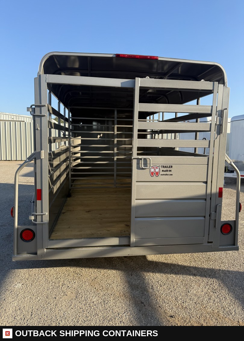 2026 W-W Trailer AA 6X14 Stock / Stock Combo Trailer — Center Divider Gate | Outback Shipping Containers 2026 W-W Trailer AA 6X14 Stock / Stock Combo Trailer for sale — center divider gate