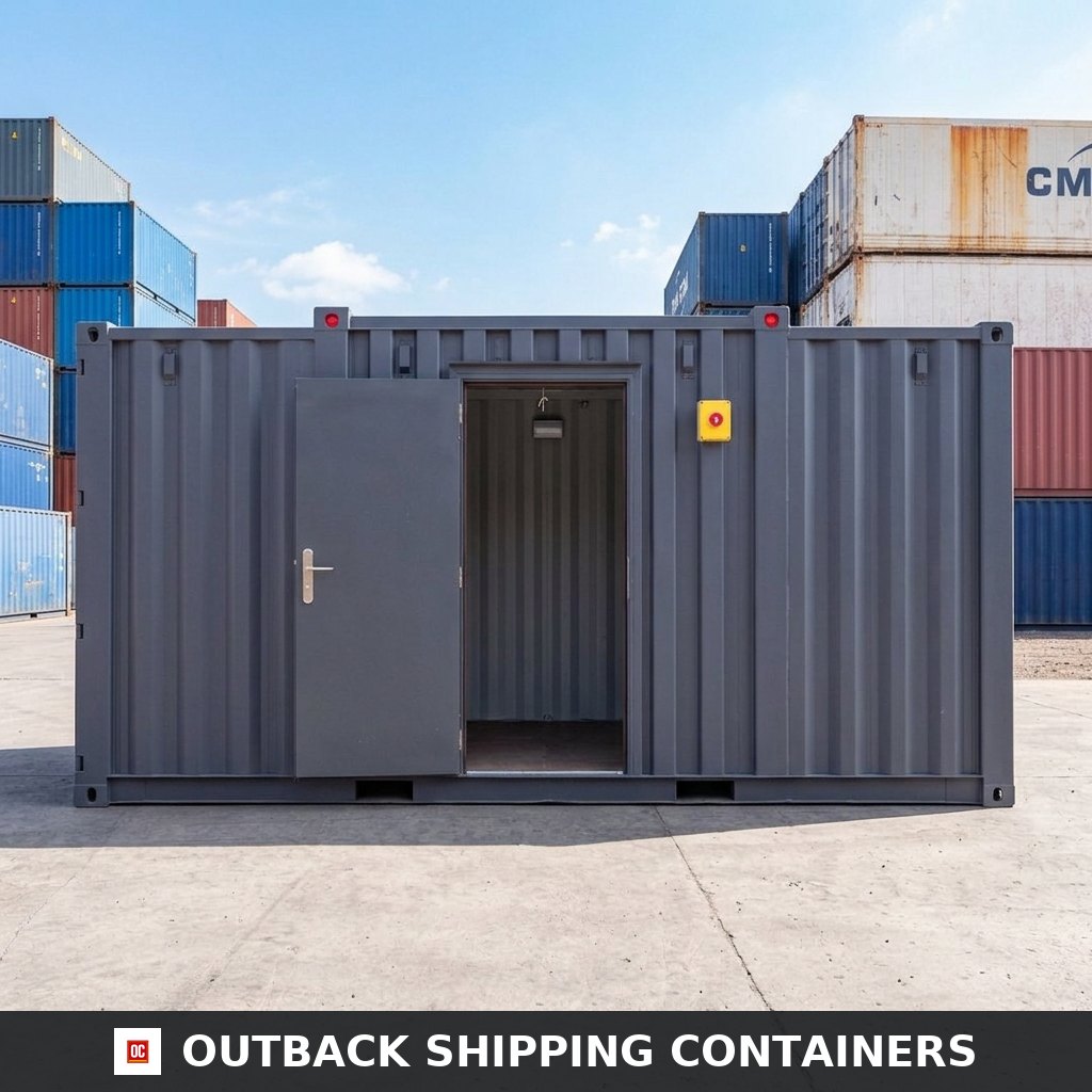 Enhanced 20ft Standard Shipping Container — Interior Detail | Outback Shipping Containers Enhanced 20ft Standard Shipping Container – Grey Finish — 20ft — new — storage containers (image 6 of 6)