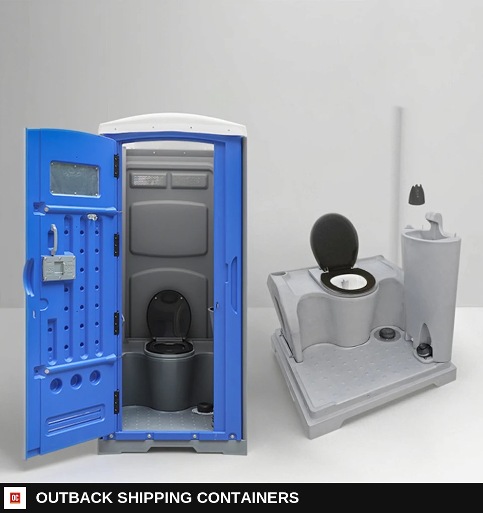 Portable Eco-friendly Hdpe Toilet for Outdoor Events & Construction for sale — front exterior view