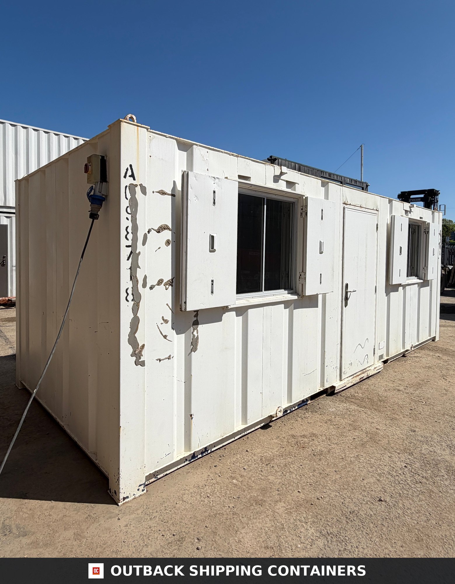 21x9ft for Sale — Rear Exterior View | Outback Shipping Containers 21x9ft — Canteen / Office — Building Site Accommodation — Portable Anti-Vandal - image 3