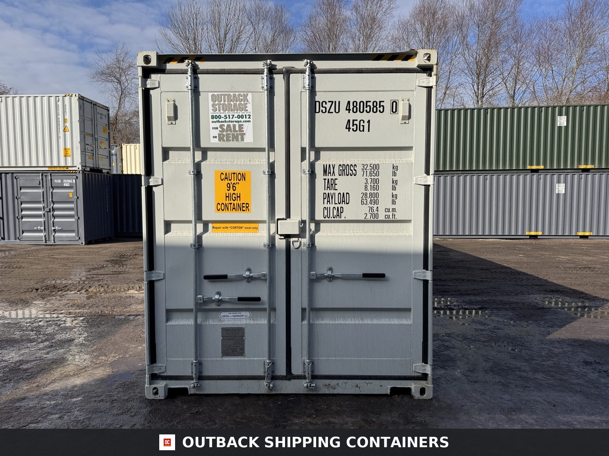 40ft New High Cube Shipping Container – Wind & Watertight – Gray — 40ft — new (image 3 of 12)