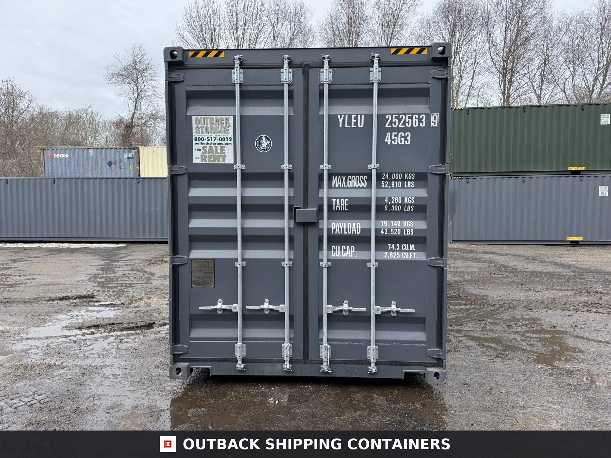 40ft New High Cube Shipping Container – Wind & Watertight – Dk Gray — 40ft — new (image 3 of 12)