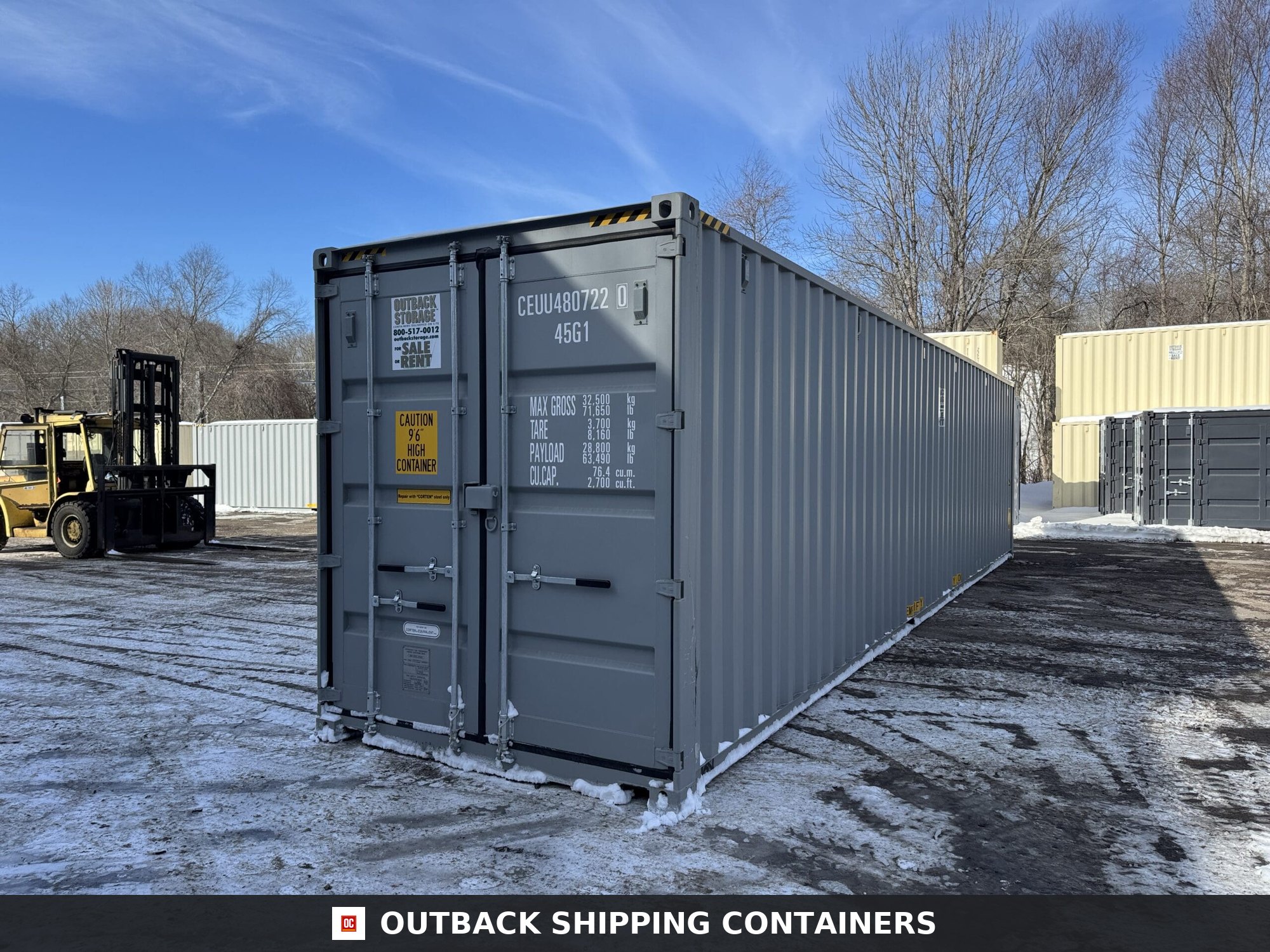 40ft New High Cube Shipping Container – Wind & Watertight – Gray — 40ft — new (image 8 of 12)