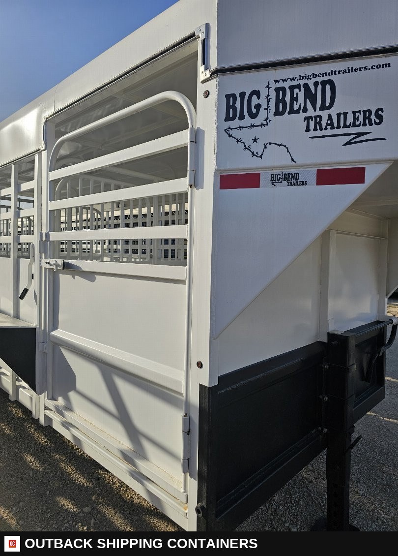 2025 Big Bend 6’8"X28' 3/4 TOP Stock / Stock Combo Trailer — Rear Doors And Gate | Outback Shipping Containers 2025 Big Bend 6’8"X28' 3/4 TOP Stock / Stock Combo Trailer for sale — rear doors and gate