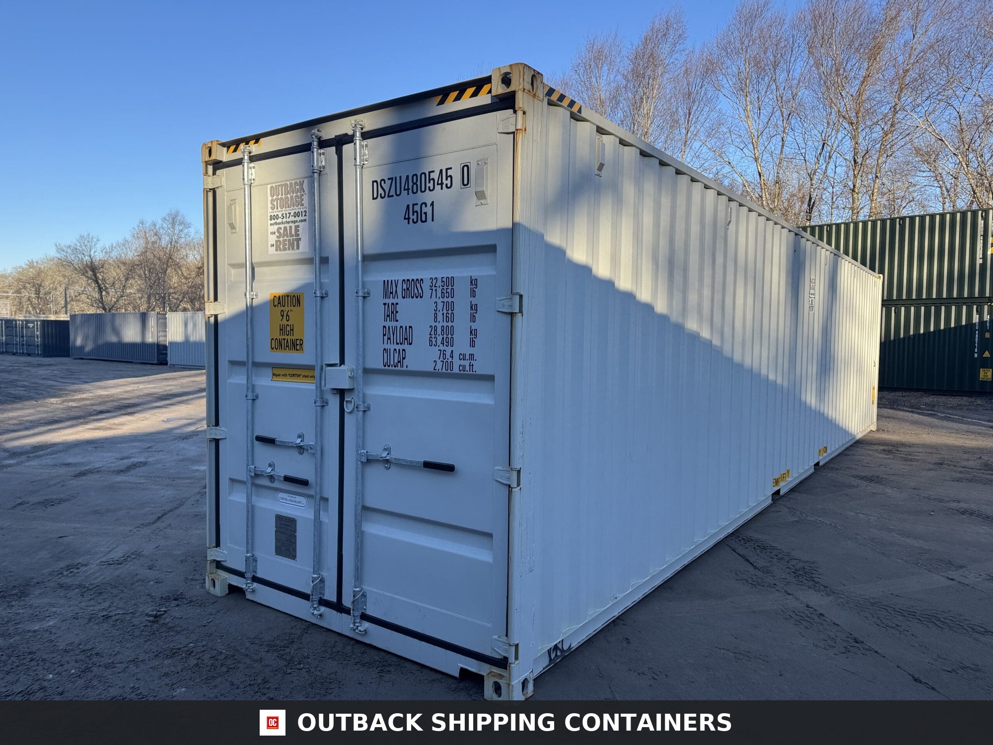 40ft New High Cube Shipping Container – Wind & Watertight – Gray — 40ft — new (image 8 of 12)