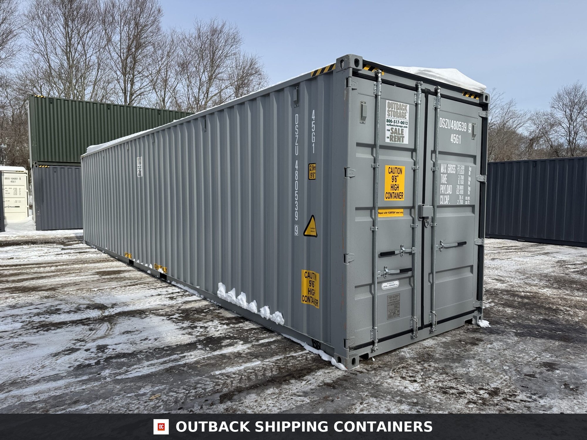 40ft New High Cube Shipping Container – Wind & Watertight – Gray — 40ft — new (image 1 of 12)