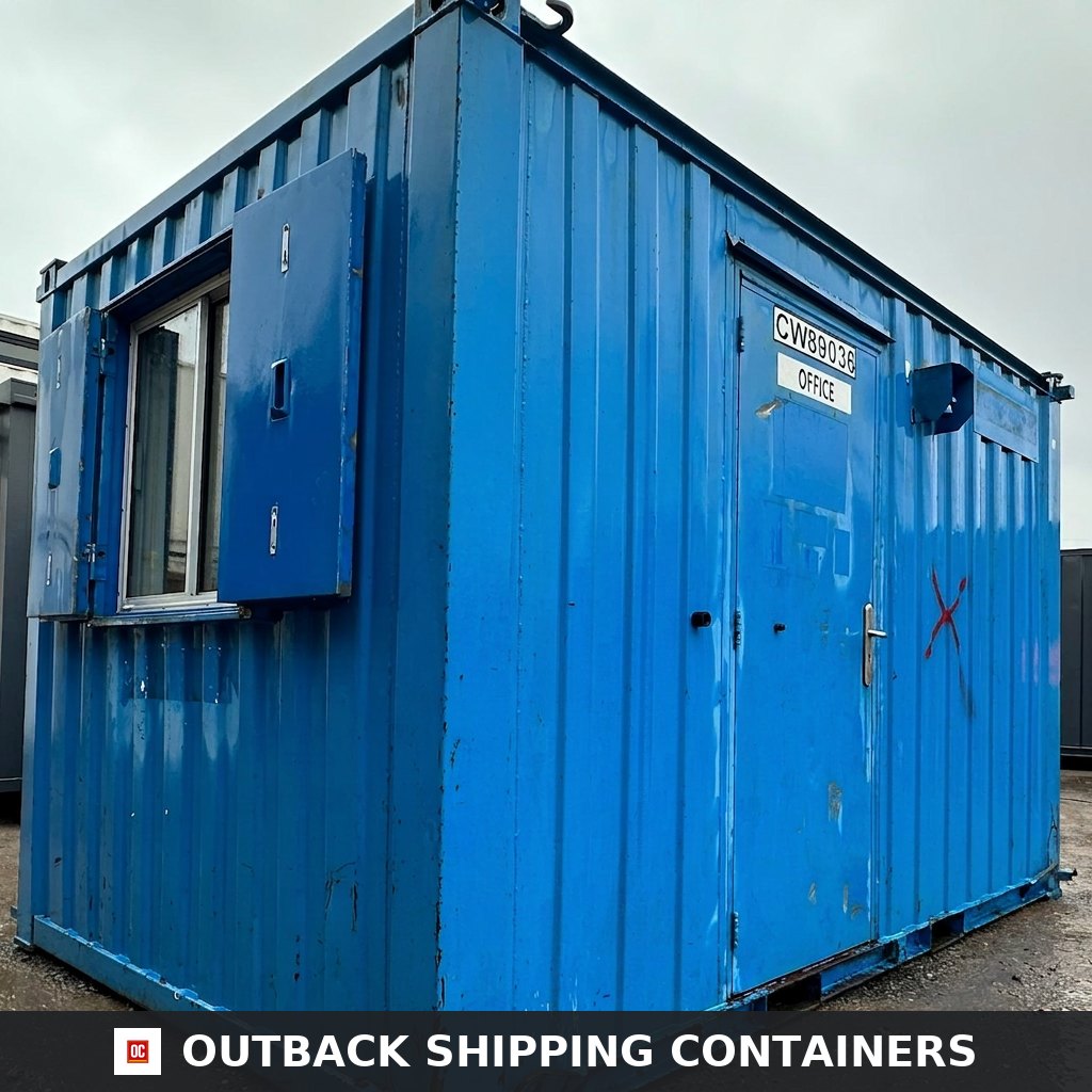 12 x 8 ft for Sale — Side Profile View | Outback Shipping Containers 12 x 8 ft — Canteen / Office — Building Site Accommodation — Portable Anti-Vandal Cabin - image 1