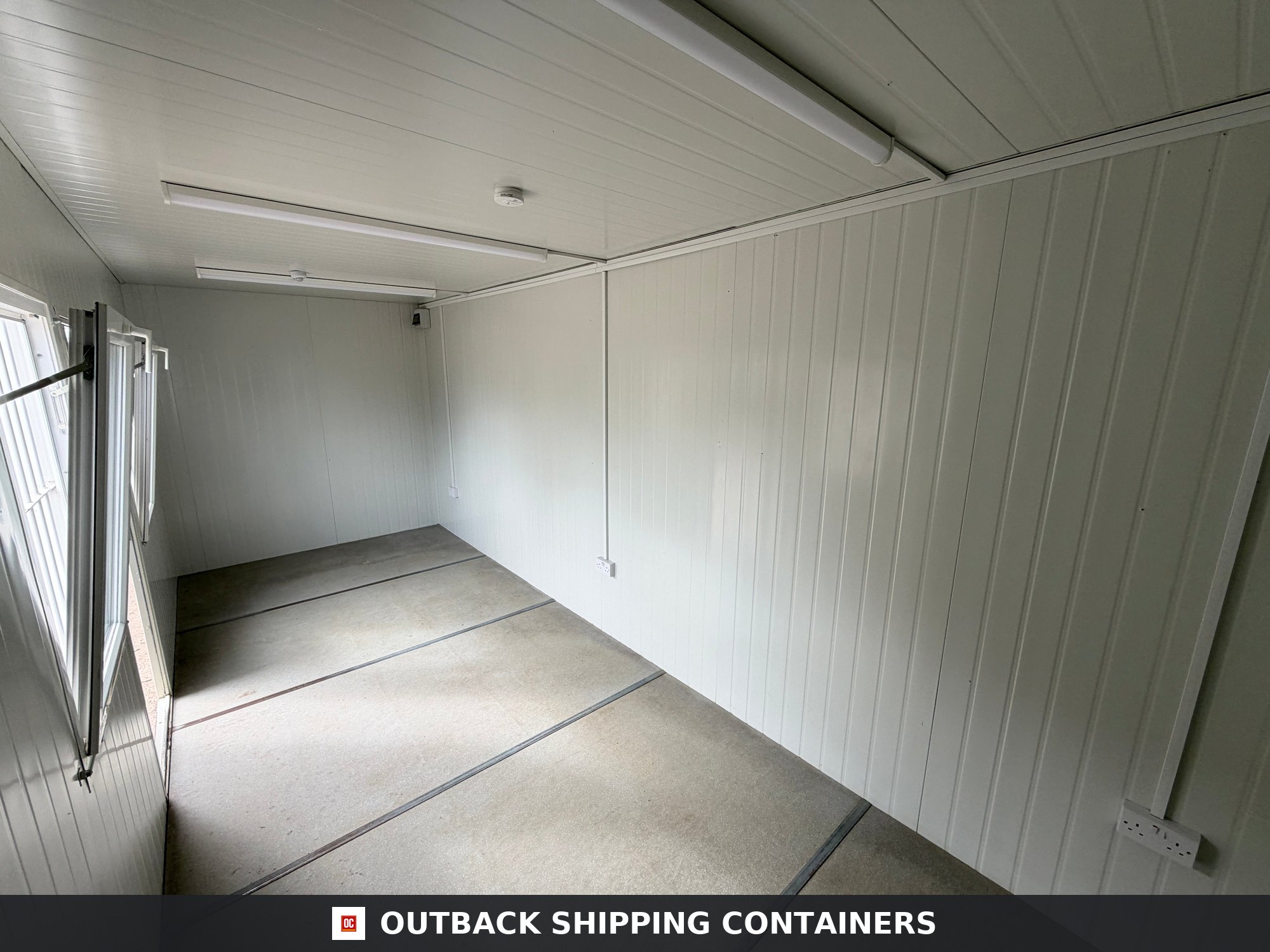 20x7.5ft for Sale — Rear Exterior View | Outback Shipping Containers 20x7.5ft — Office / Canteen — Building Site Accommodation — Portable Anti-Vandal Cabin - image 4
