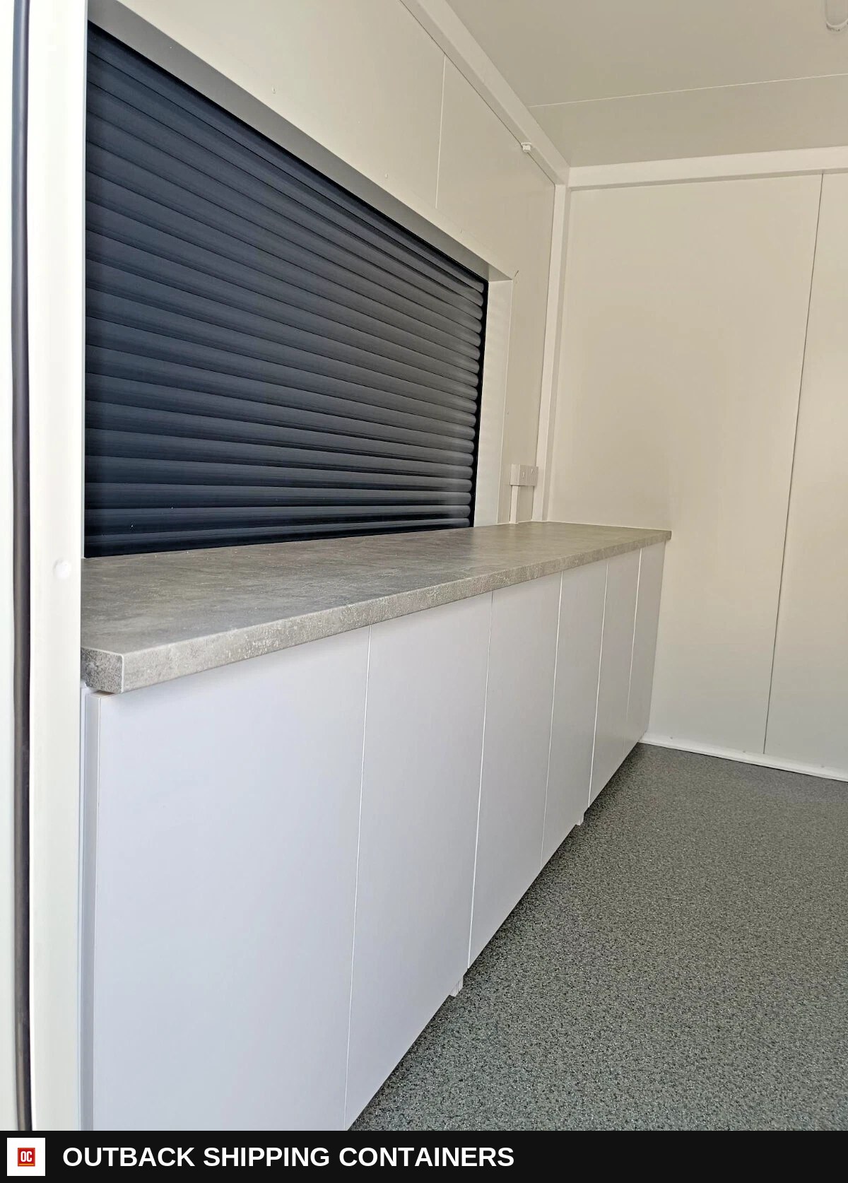 16ft x 8ft Street Food Container | Catering Kiosk Cabin — Rear Entry Door | Outback Shipping Containers 16ft x 8ft Street Food Container | Catering Kiosk Cabin for sale — rear entry door