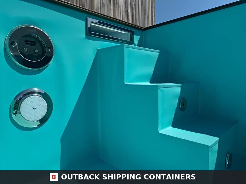 20ft Portable Container Swimming Pool | Caribbean Blue Outdoor — Window and Shutter Detail 20ft Portable Container Swimming Pool | Caribbean Blue Outdoor Swimming Pool — 20ft — new (image 8 of 16)