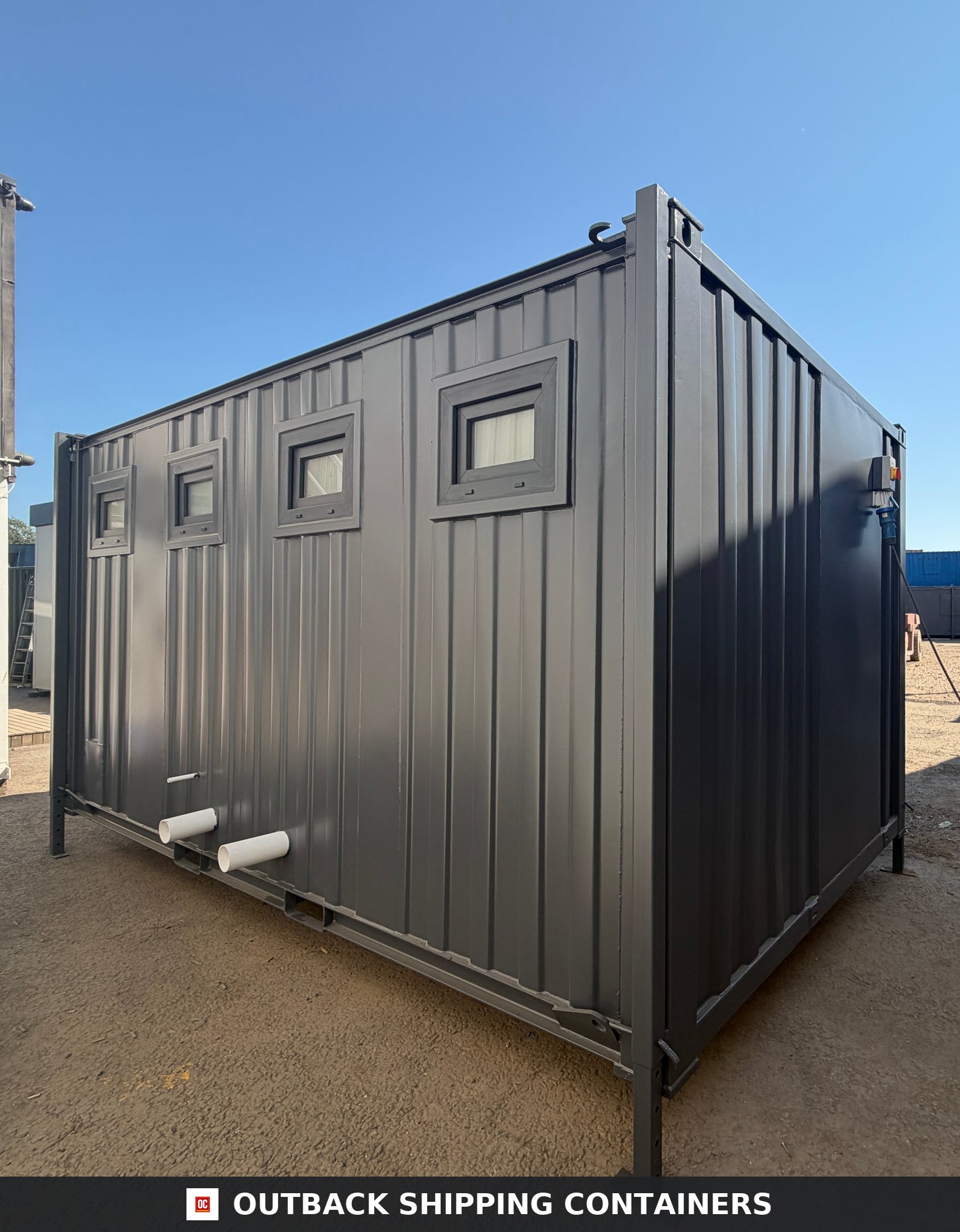 16 x 9 ft for Sale — Window and Shutter Detail | Outback Shipping Containers 16 x 9 ft — 2 + 2 Toilet Block — Premium/Bespoke Ladies & Gents Toilets — No 1709 — product gallery image 8 of 17