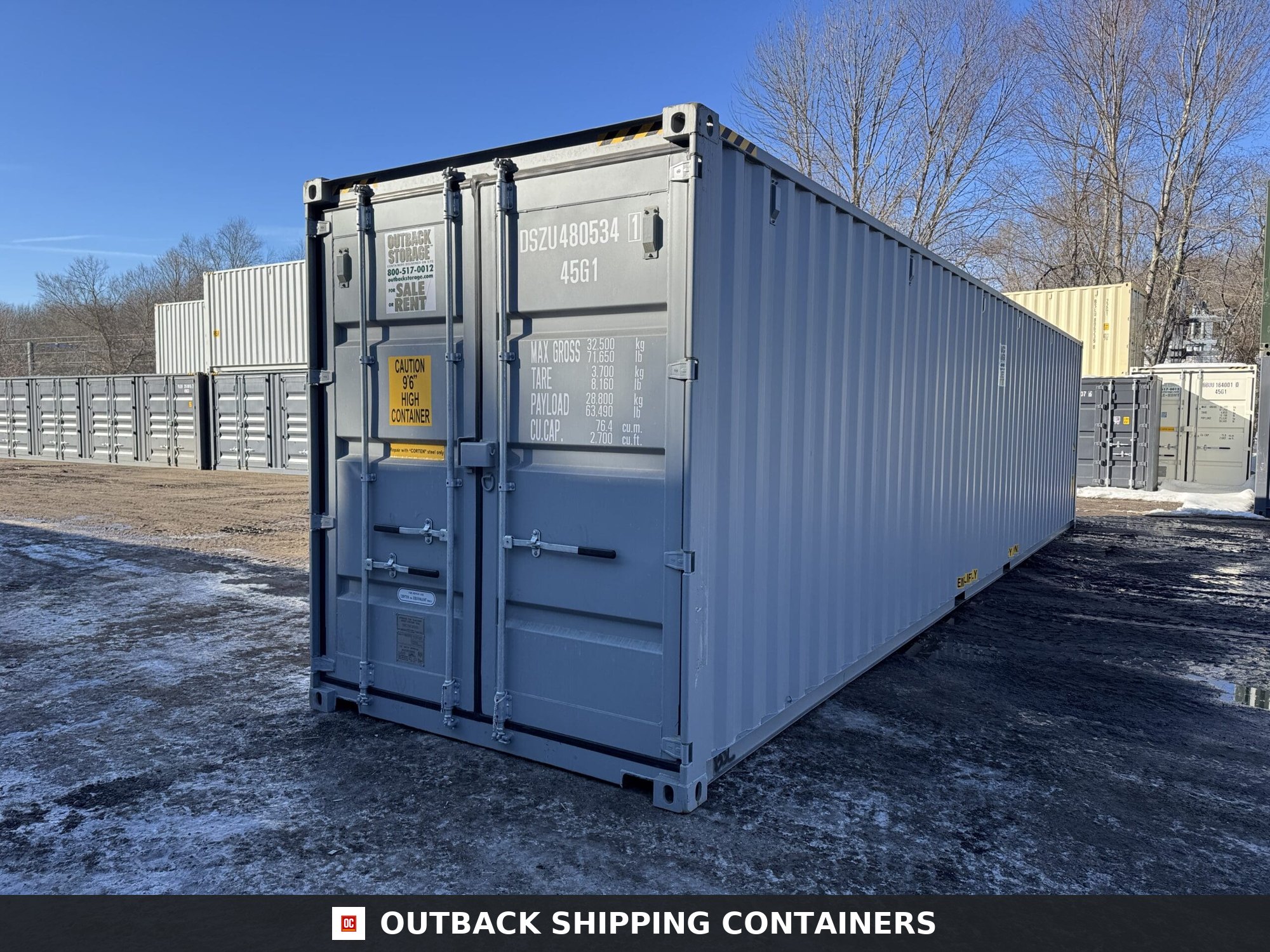 40ft New High Cube Shipping Container – Wind & Watertight – Gray — 40ft — new (image 8 of 12)