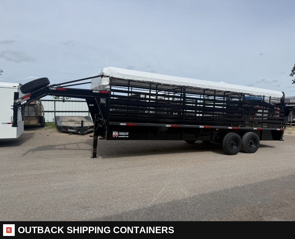 2026 WW ROUSTABOUT 6'8"X24' Livestock Stock Combo Trailer — Driver-Side Profile | Outback Shipping Containers 2026 WW ROUSTABOUT 6'8"X24' Livestock Stock Combo Trailer for sale — driver-side profile