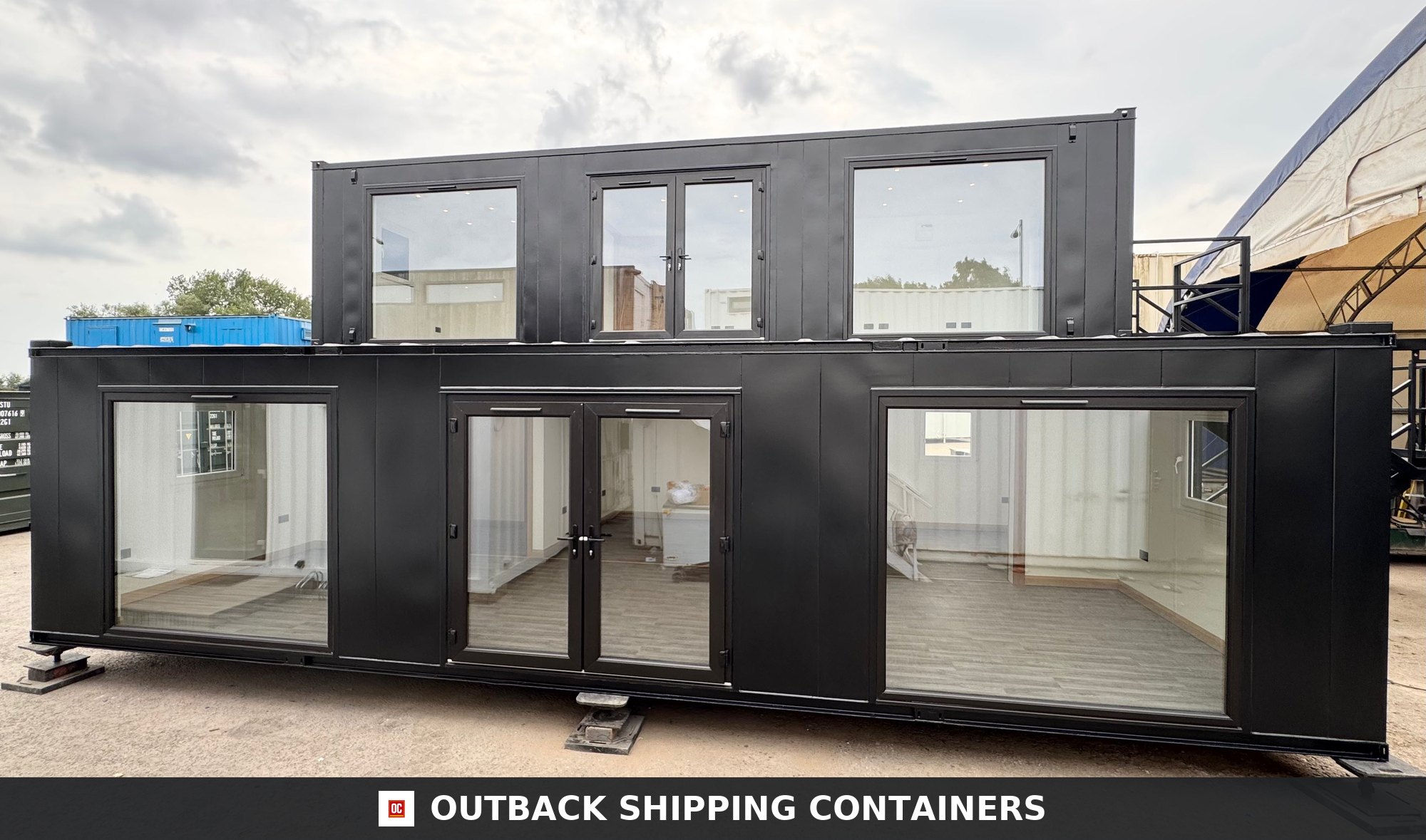 3 Bay 32X10FT for Sale — Three-Quarter Angle View | Outback Shipping Containers 3 Bay — 32x10ft — image 3 of 15