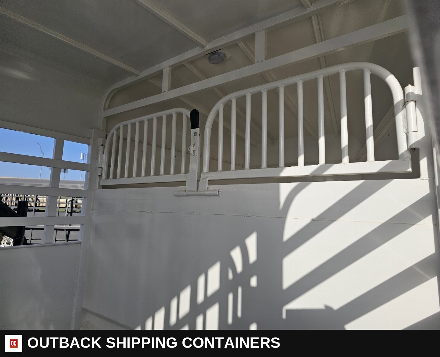 2025 Big Bend 6’8"X28' 3/4 TOP Stock / Stock Combo Trailer — Interior Floor And Walls | Outback Shipping Containers 2025 Big Bend 6’8"X28' 3/4 TOP Stock / Stock Combo Trailer for sale — interior floor and walls
