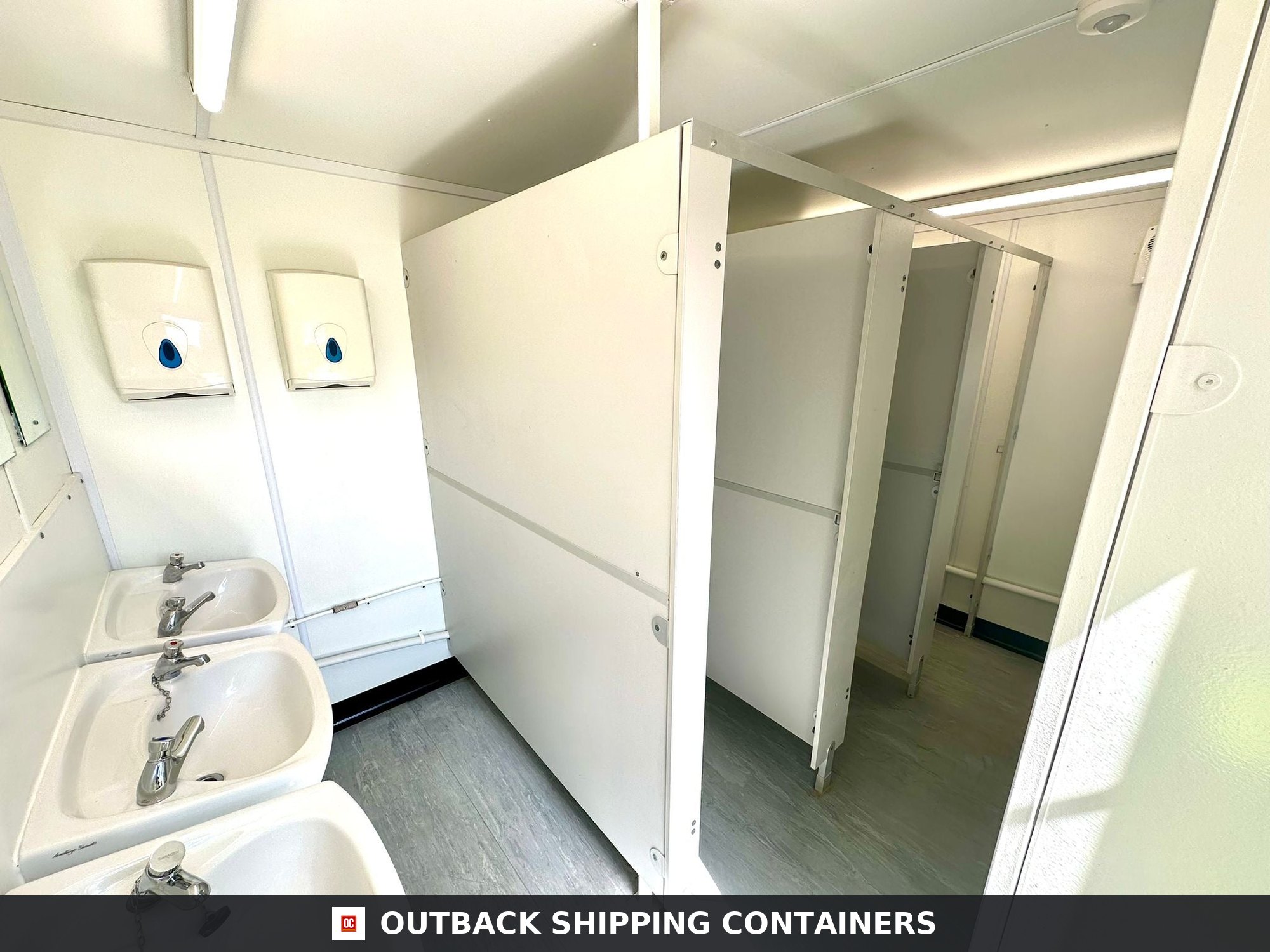 3+1 Toilet Block for Sale — Roof and Structural Detail | Outback Shipping Containers 2 3 4 3+1 Toilet Block — 16 x 9 ft Anti-Vandal — Portable Toilet Block — No 1114 — product gallery image 9 of 12