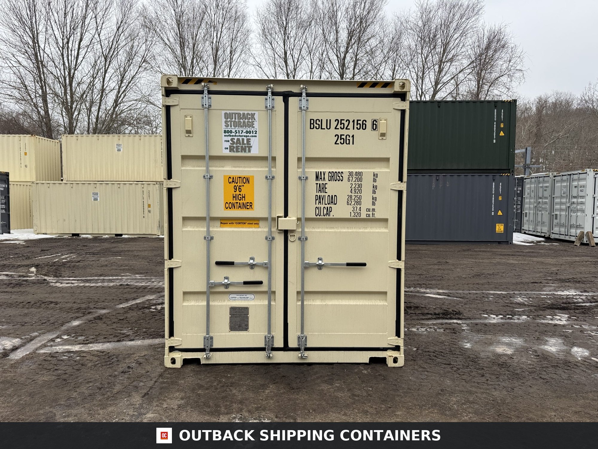 20ft New High Cube Shipping Container – Wind & Watertight – Beige — 20ft — new (image 3 of 12)