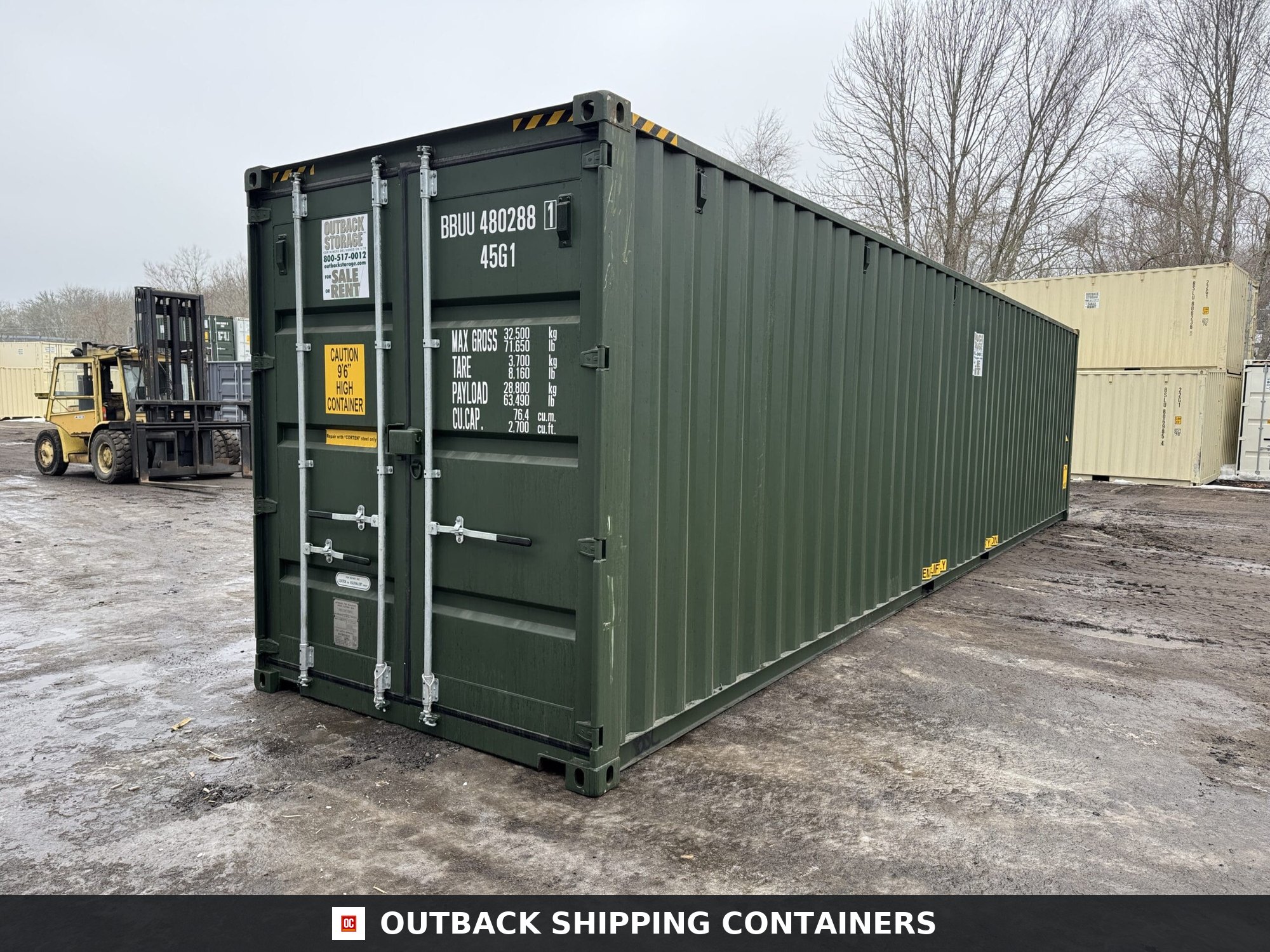 40ft New High Cube Shipping Container – Wind & Watertight – Green — 40ft — new (image 8 of 12)