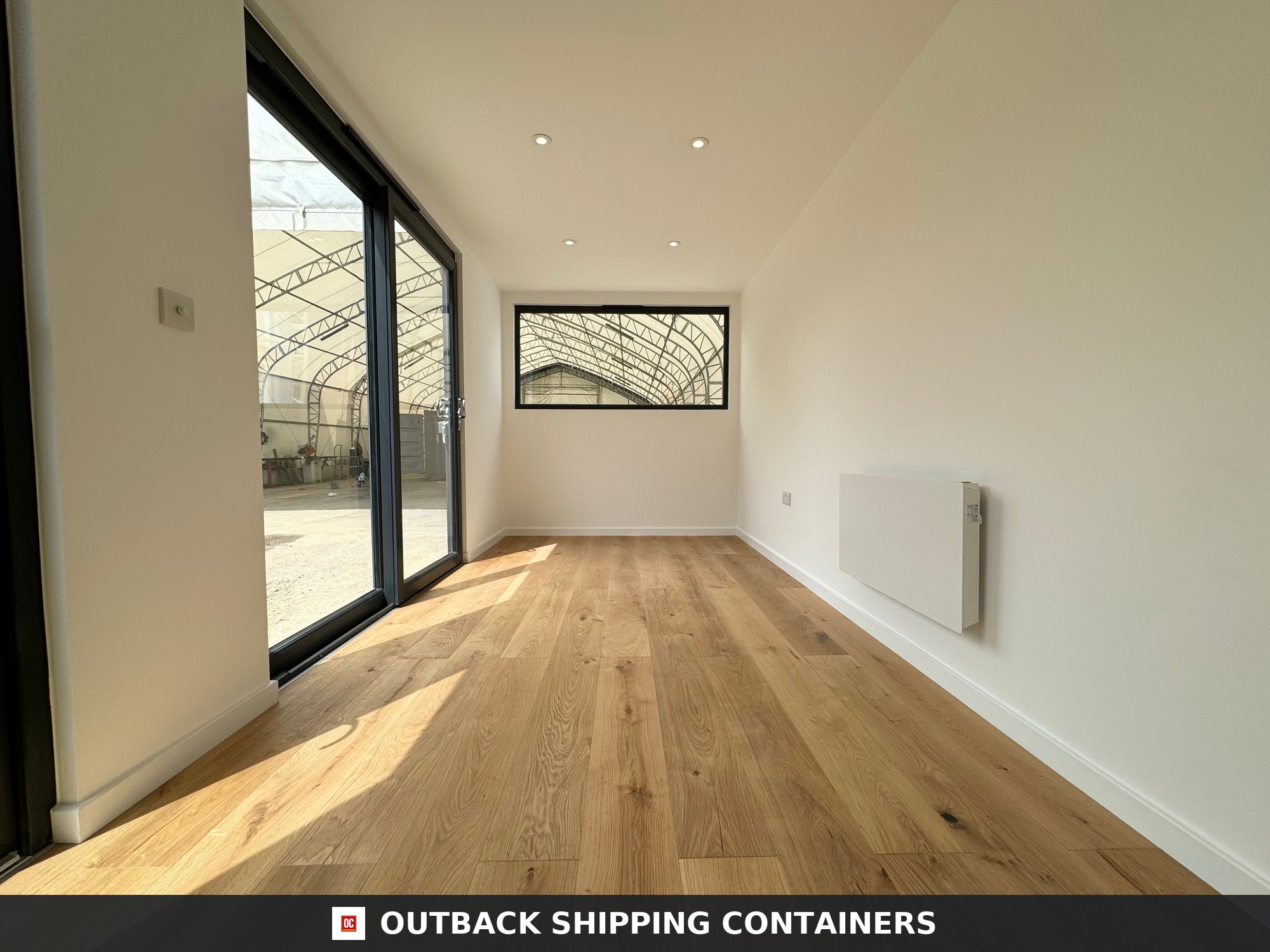 20x8ft CUSTOM SHIPPING CONTAINER CONVERSION — Rear Exterior View | Outback Shipping Containe 2 CD-1239 20x8ft CUSTOM SHIPPING CONTAINER CONVERSION — Portable Build — angle 3