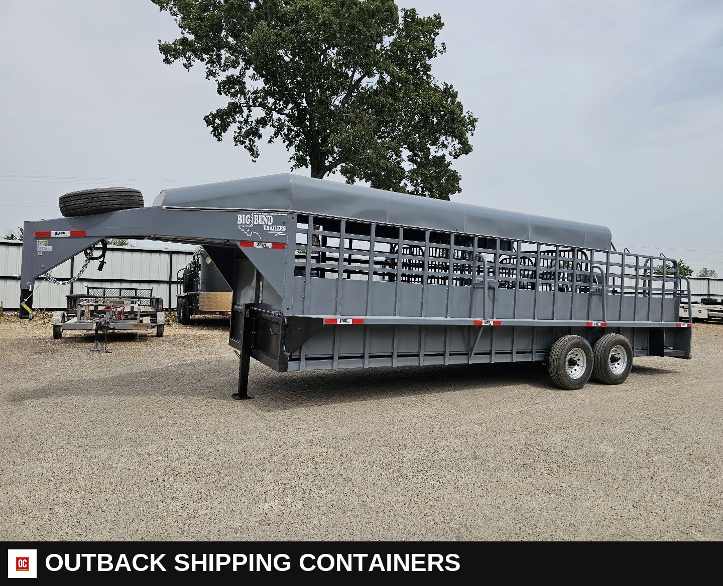 2025 Big Bend 6’8"X24' 3/4 TOP Stock / Stock Combo Trailer — Driver-Side Profile | Outback Shipping Containers 2025 Big Bend 6’8"X24' 3/4 TOP Stock / Stock Combo Trailer for sale — driver-side profile