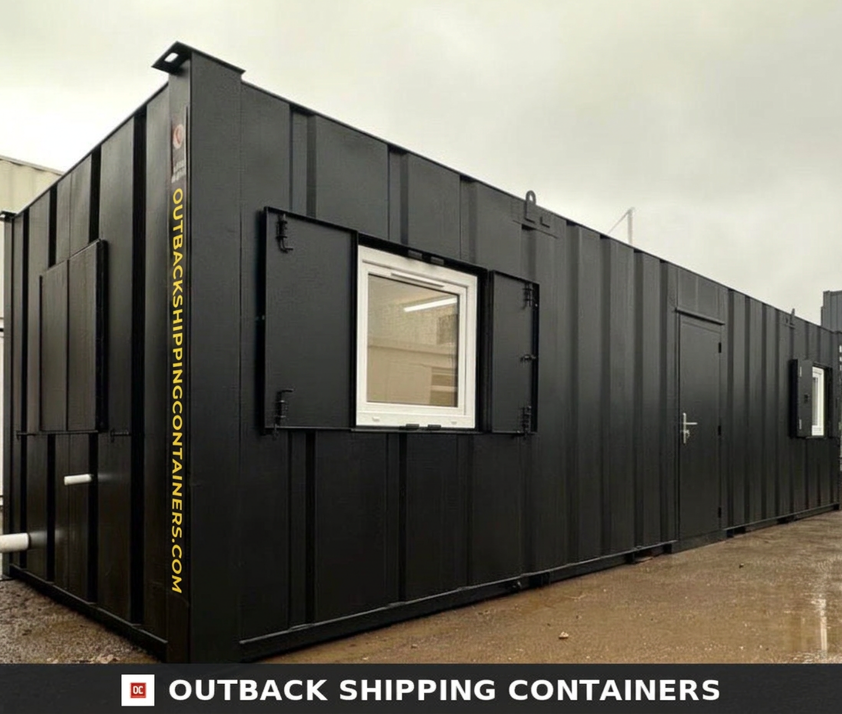 32x10ft for Sale — Rear Exterior View | Outback Shipping Containers 32x10ft — Custom Cabin — image 4 of 15