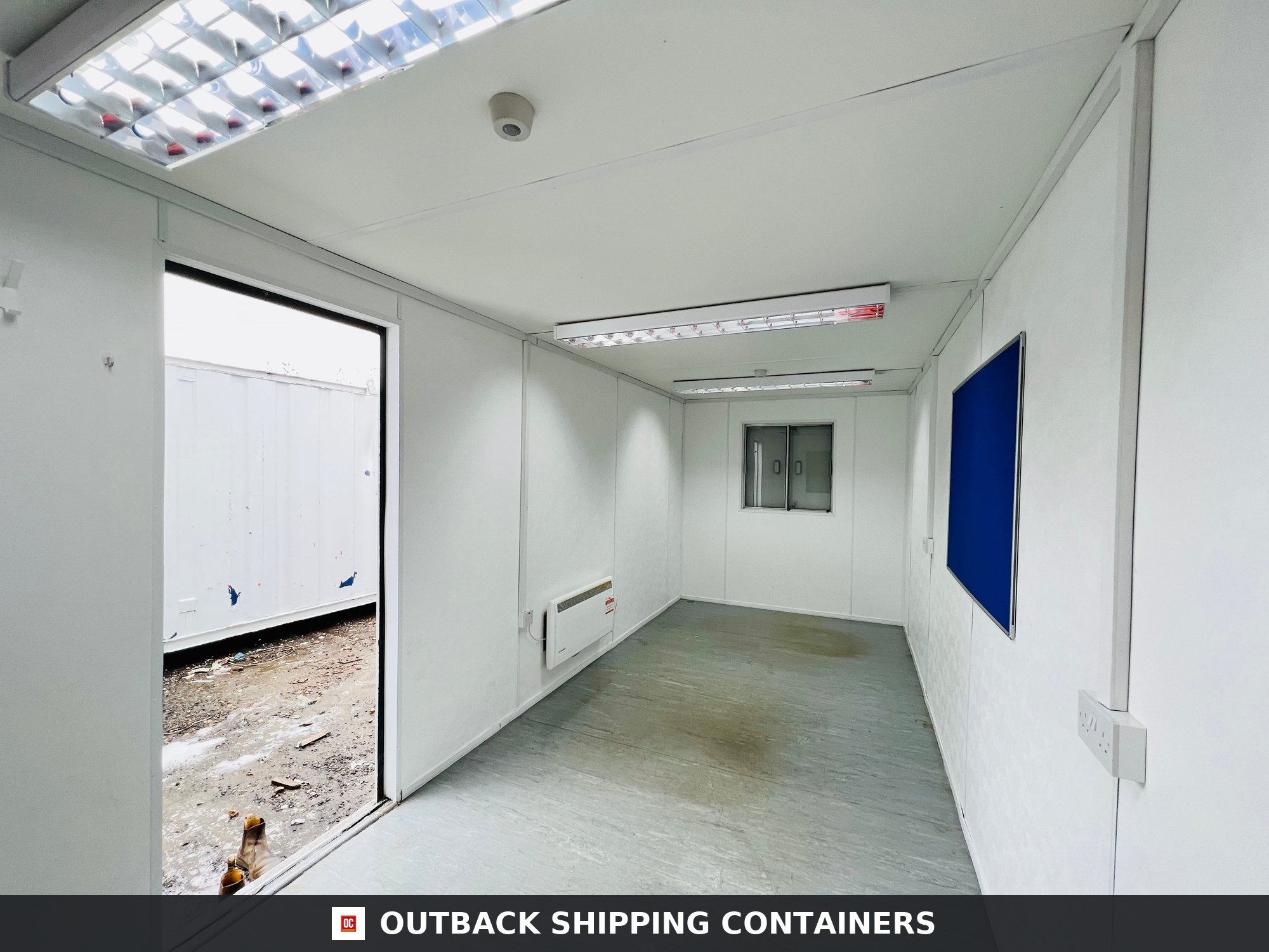 20x8ft for Sale — Side Profile View | Outback Shipping Containers 20x8ft — Office — Open Plan — Portable Anti-Vandal Building — Site Accommodation - image 2