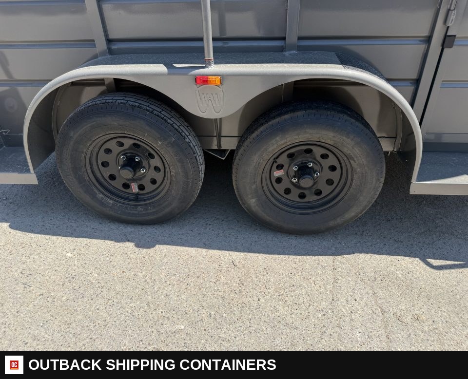 2027 WW AA 5X12 Livestock Stock Combo Trailer — Undercarriage, Axles And Suspension | Outback Shipping Containers 2027 WW AA 5X12 Livestock Stock Combo Trailer for sale — undercarriage, axles and suspension