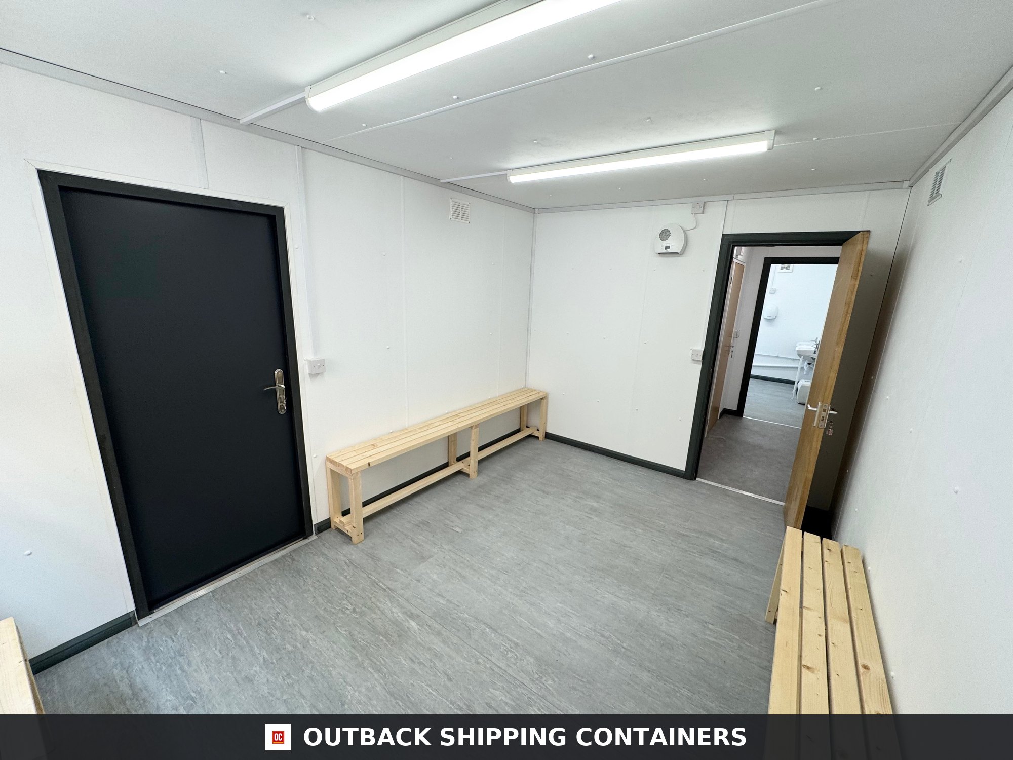 32x10ft for Sale — Door and Entry Detail | Outback Shipping Containers 32x10ft — Toilet Block + Twin Shower Room + Drying Room — image 7 of 15