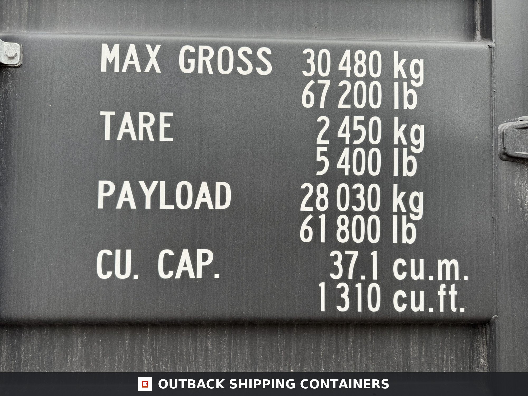 20ft New High Cube Shipping Container — Rear Exterior View | Outback Shipping Containers 2 20ft New High Cube Shipping Container – Wind & Watertight – Black — 20ft — new (image 4 of 12)