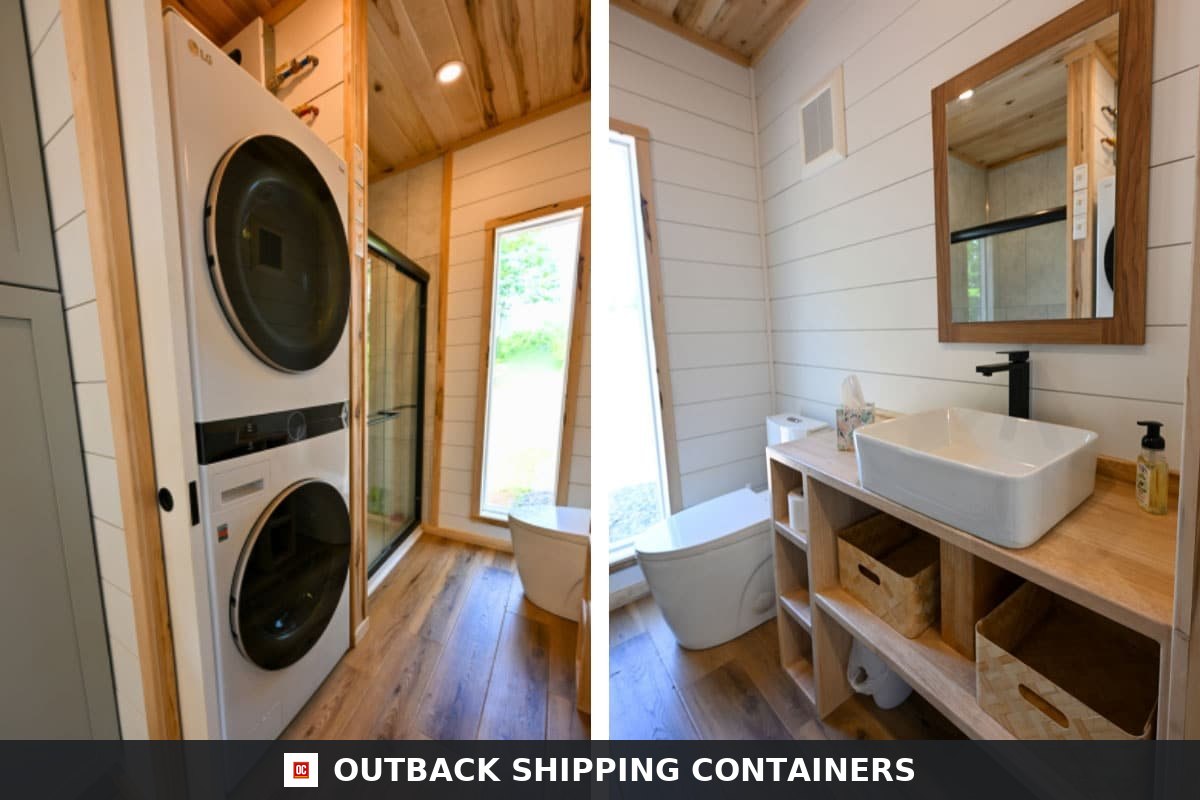 Luxury 2 Bedroom Shipping Container Home | 40ft + 20ft Modern Container — Rear Exterior View Luxury 2 Bedroom Shipping Container Home | 40ft + 20ft Modern Container House | The Fulton — 20ft — new (image 4 of 14)