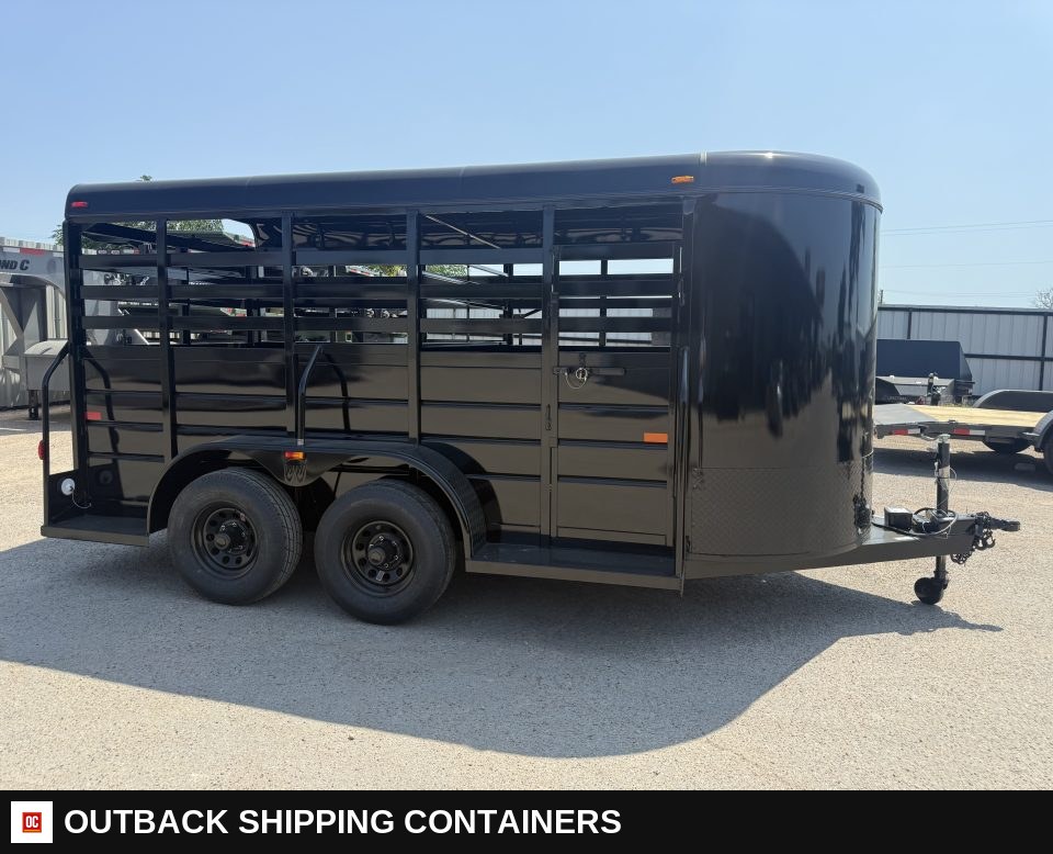 2026 WW AA 6X14 Livestock Stock Combo Trailer — Driver-Side Profile | Outback Shipping Containers 2026 WW AA 6X14 Livestock Stock Combo Trailer for sale — driver-side profile