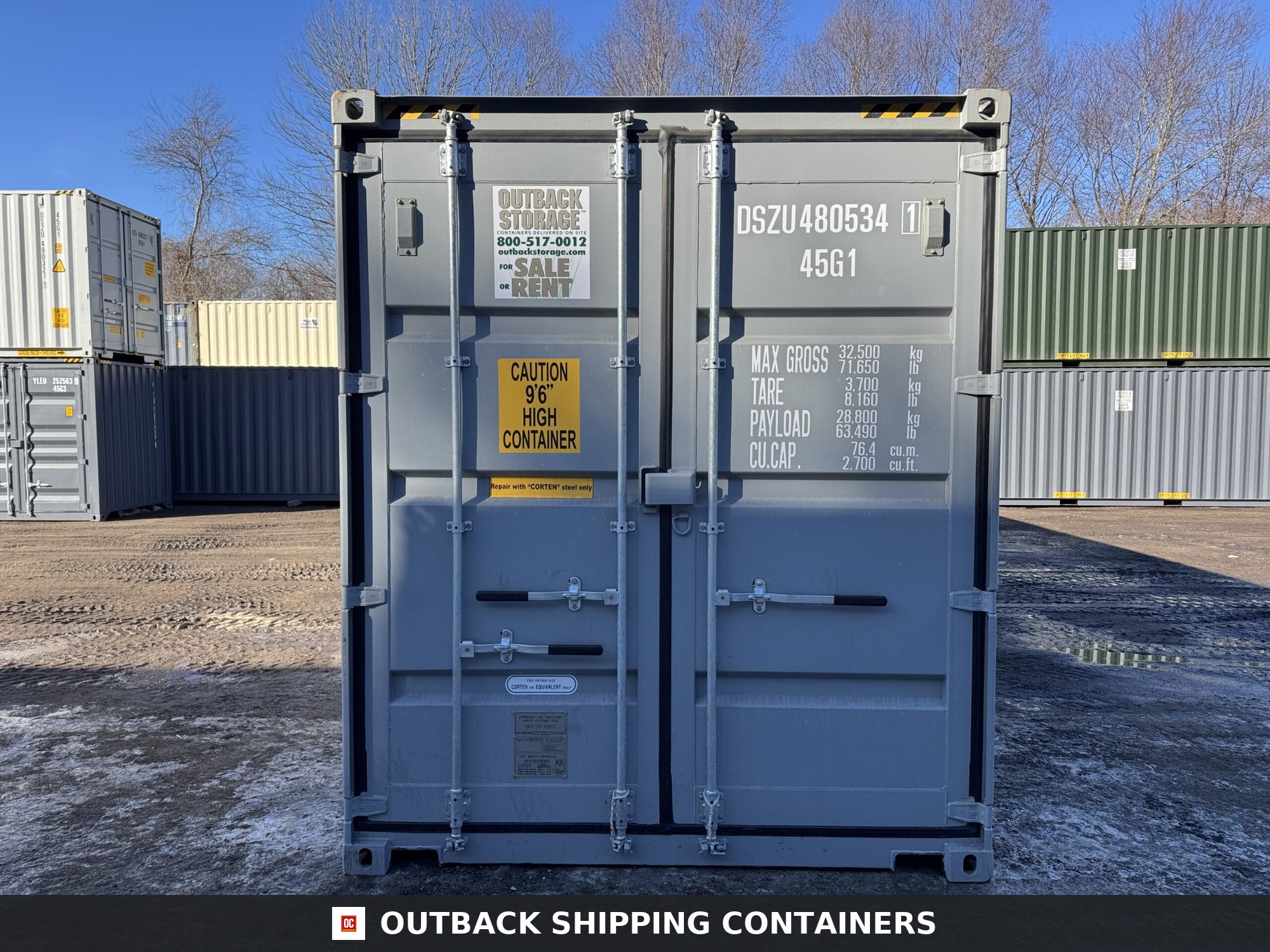 40ft New High Cube Shipping Container – Wind & Watertight – Gray — 40ft — new (image 3 of 12)