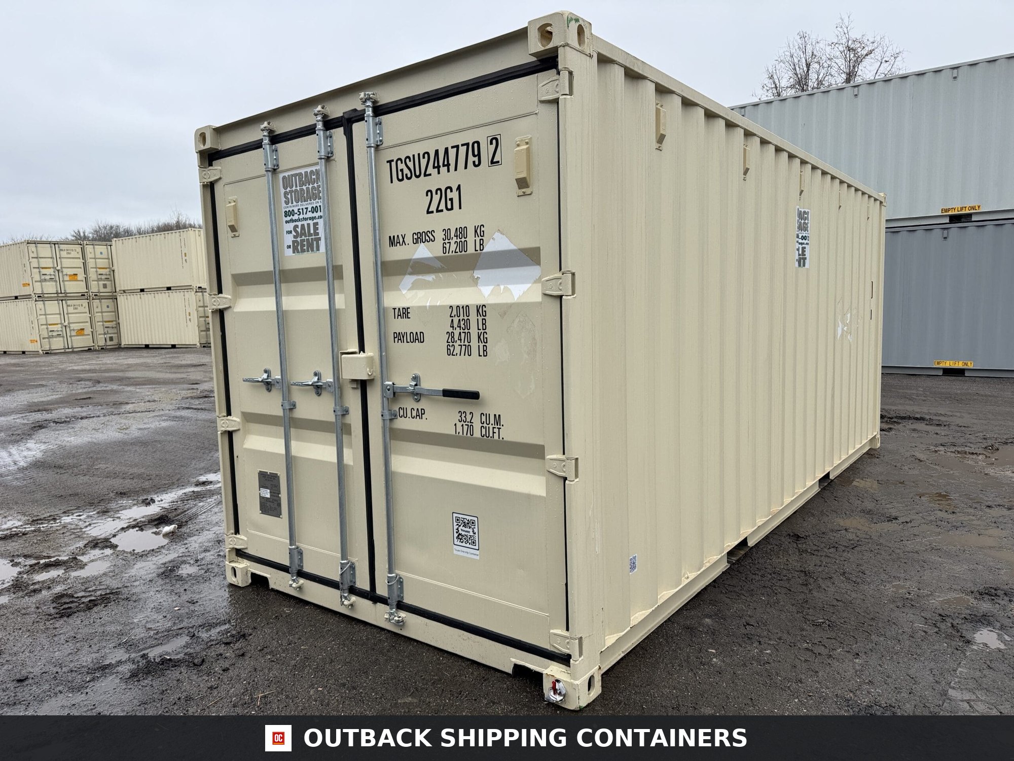 20ft New Shipping Container – Wind & Watertight – Beige — 20ft — new (image 9 of 12)