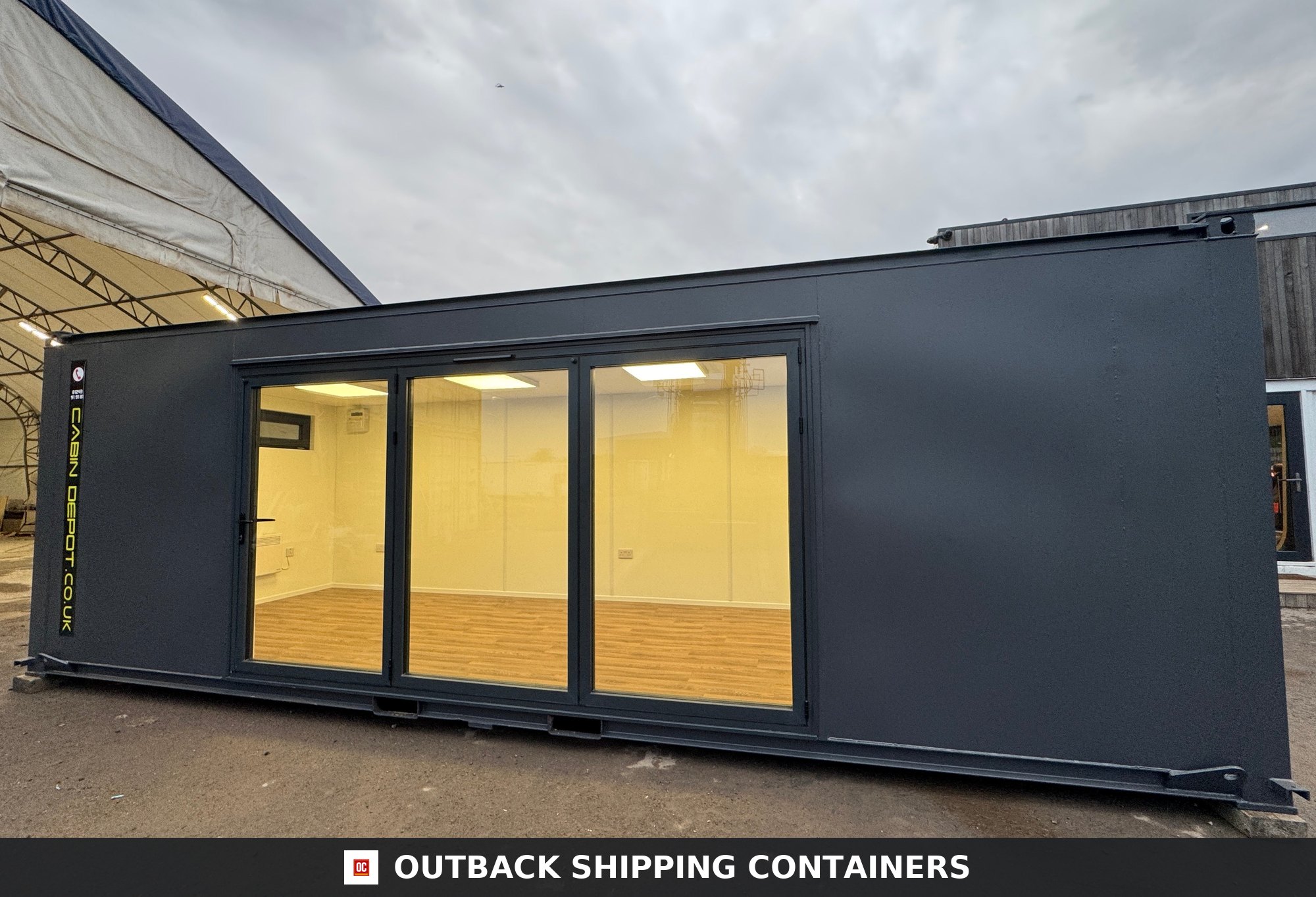 24x9ft for Sale — Rear Exterior View | Outback Shipping Containers 2 3 4 24x9ft — CUSTOM Cabin — image 4 of 15