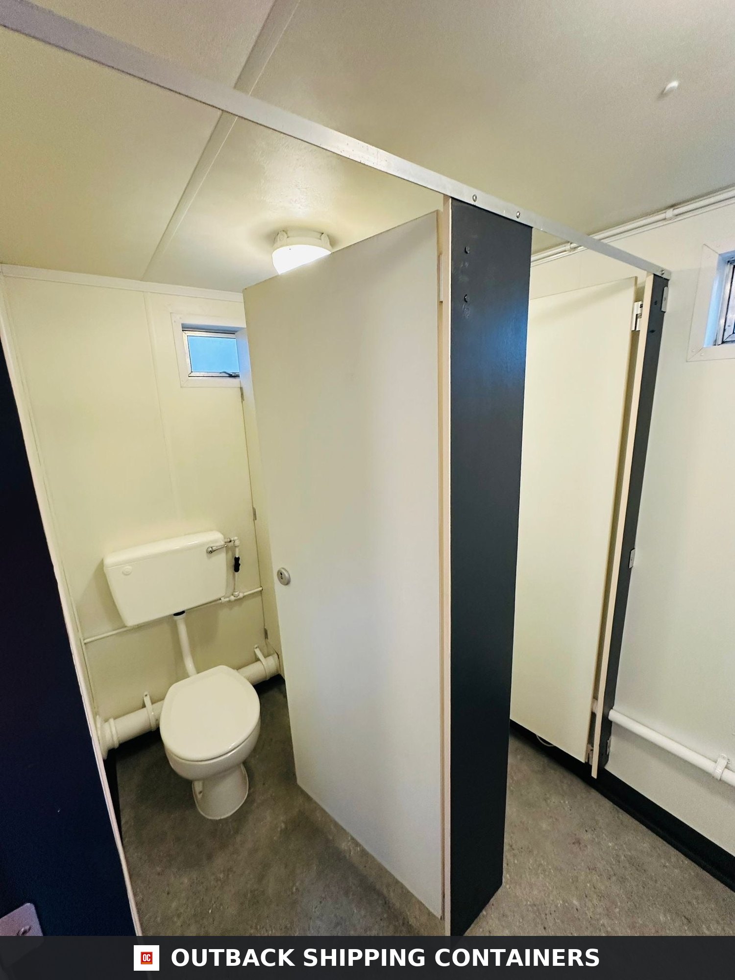 12 x 9 ft Anti-Vandal for Sale — Window and Shutter Detail | Outback Shipping Containers 2 12 x 9 ft Anti-Vandal — 2 + 1 Toilet Block — Portable Building — No 1350 — product gallery image 8 of 18
