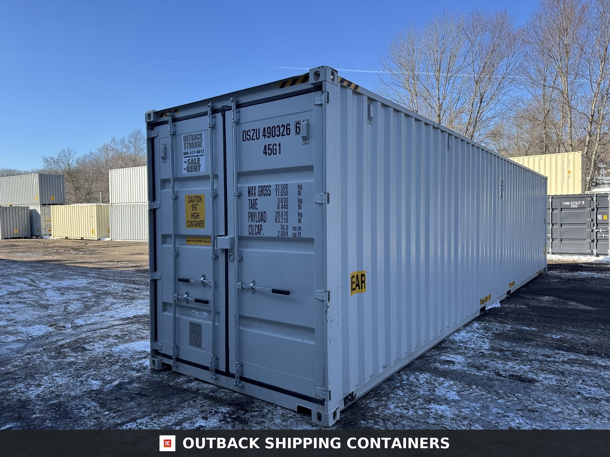 40ft New High Cube Shipping Container – Wind & Watertight – Gray — 40ft — new (image 8 of 12)