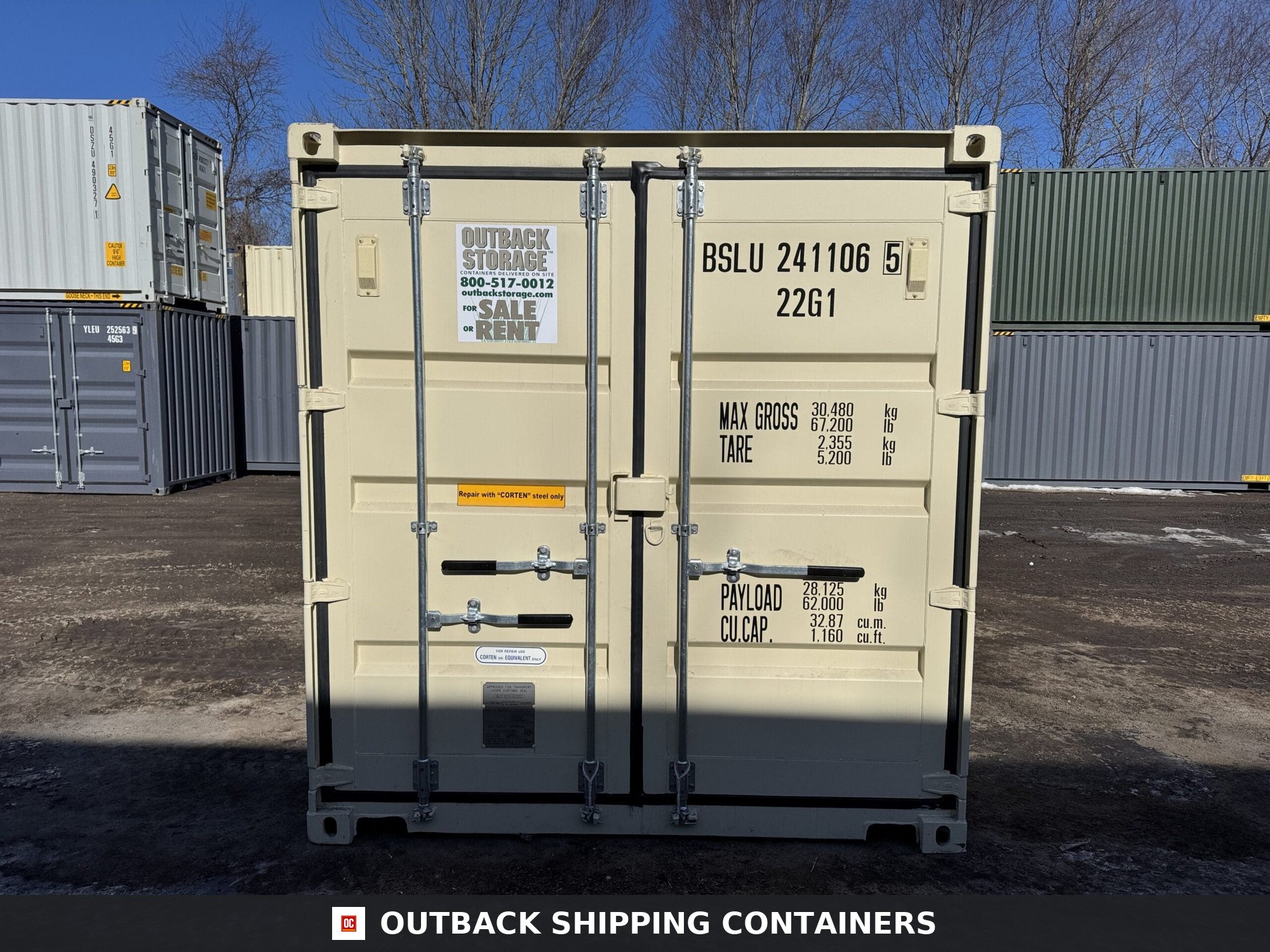 20ft New Shipping Container – Wind & Watertight – Beige — 20ft — new (image 3 of 12)