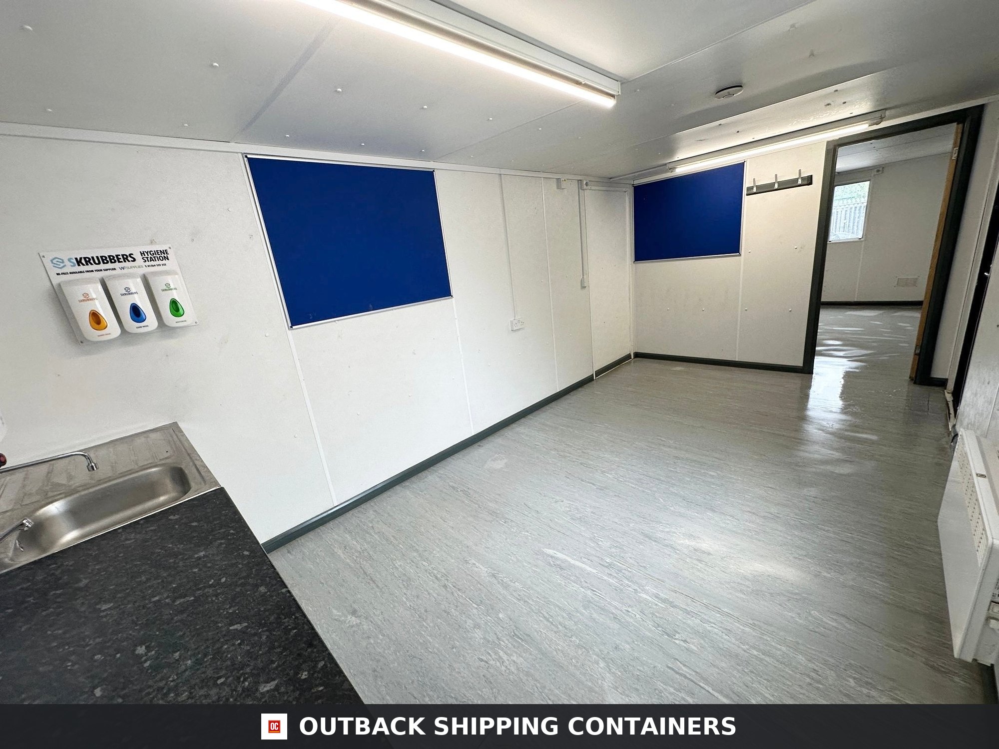 32x10ft for Sale — Interior View | Outback Shipping Containers 32x10ft — Canteen / Office — 2 Rooms — Building Site Accommodation — Portable Anti-Vandal - image 5